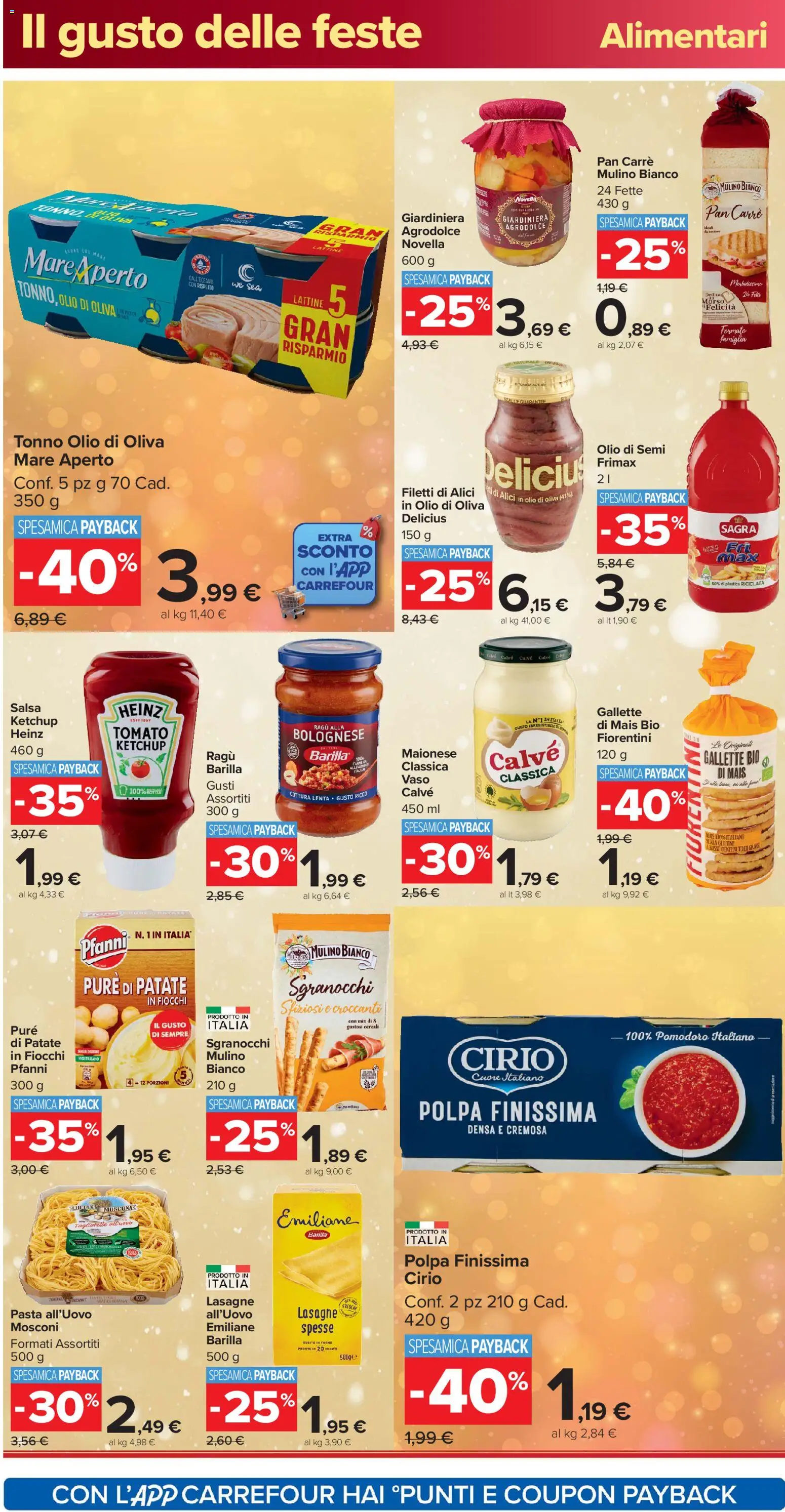Volantino Carrefour del 16.12.2025 | Pagina: 24 | Prodotti: Tagliatelle, Gallette, Mais, Vaso