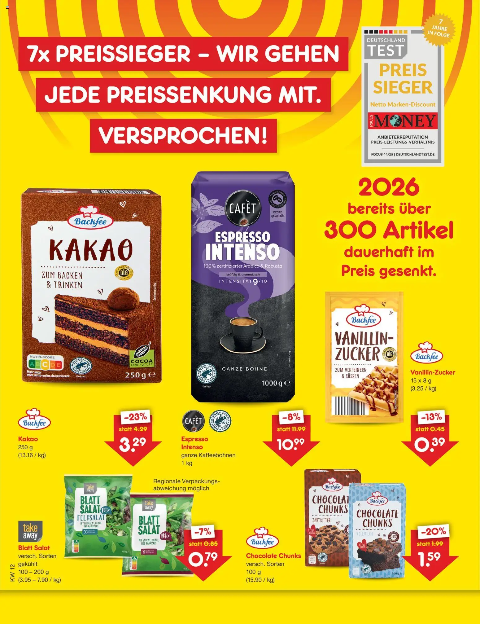 Netto Marken-Discount Preissenkung auf Dauer – gültig ab 19.03.2026 | Seite: 1 | Produkte: Zucker, Salat