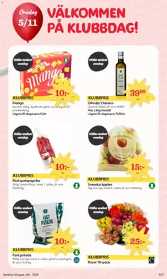 Svenska äpplen, 1kg, Sverige, klass 1, i påse, jfr-pris 15,00/kg - Förhandsvisning av reklamblad från butik Hemköp aktuell från 03.11.2025 | Sida: 8 | Produkter: Galler, Olivolja, Äpplen, Potatis