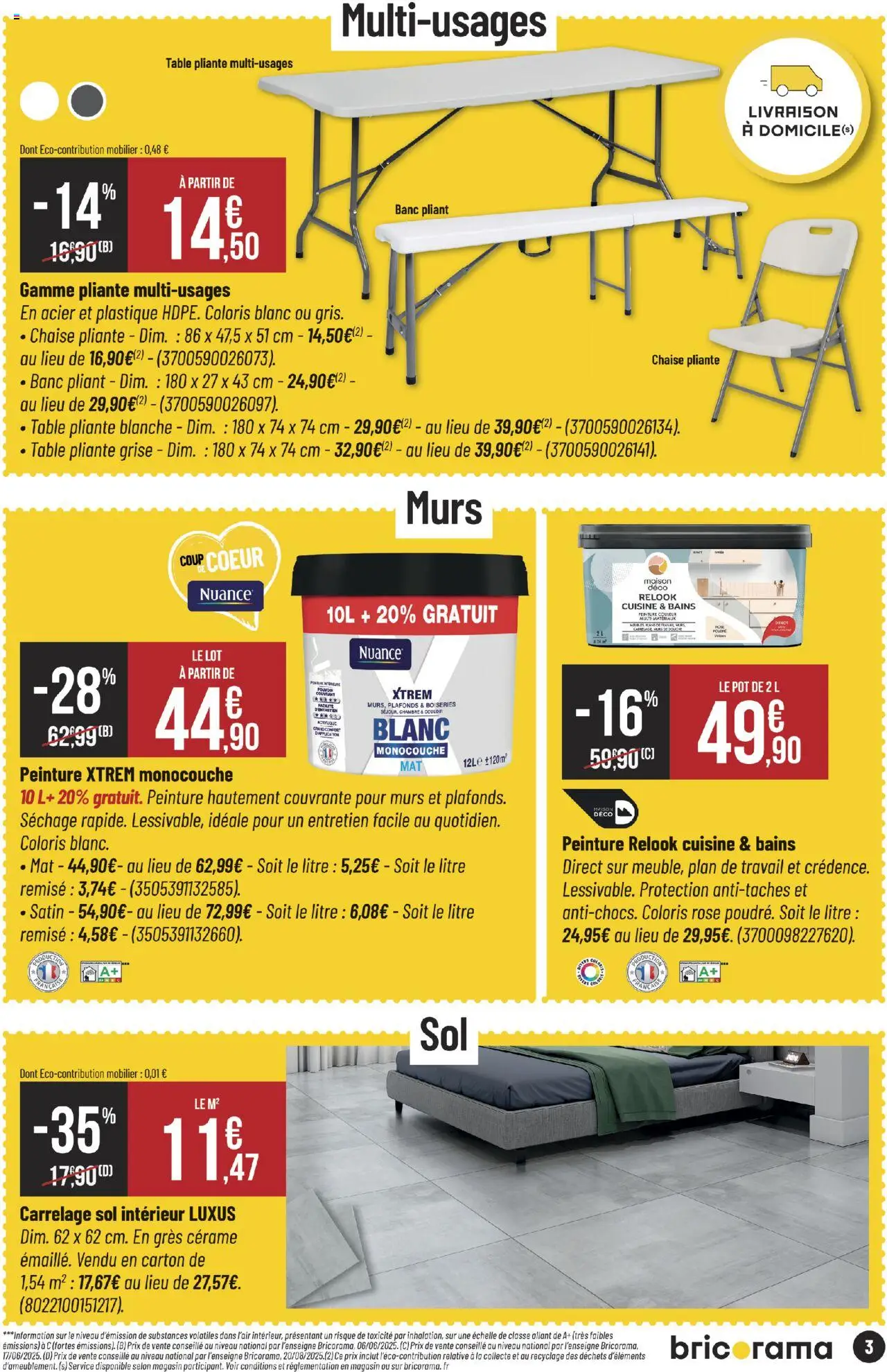 | Page: 3 | Produits: Chaise pliante, Table, Chaise, Table pliante