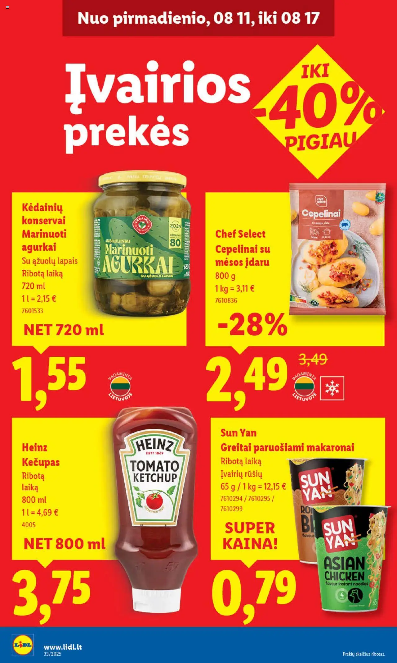 LIDL - Leidinys│galioja nuo 11.08.2025 | Puslapis: 28 | Prekių: Agurkai, Greitai paruošiami makaronai, Makaronai, Kečupas