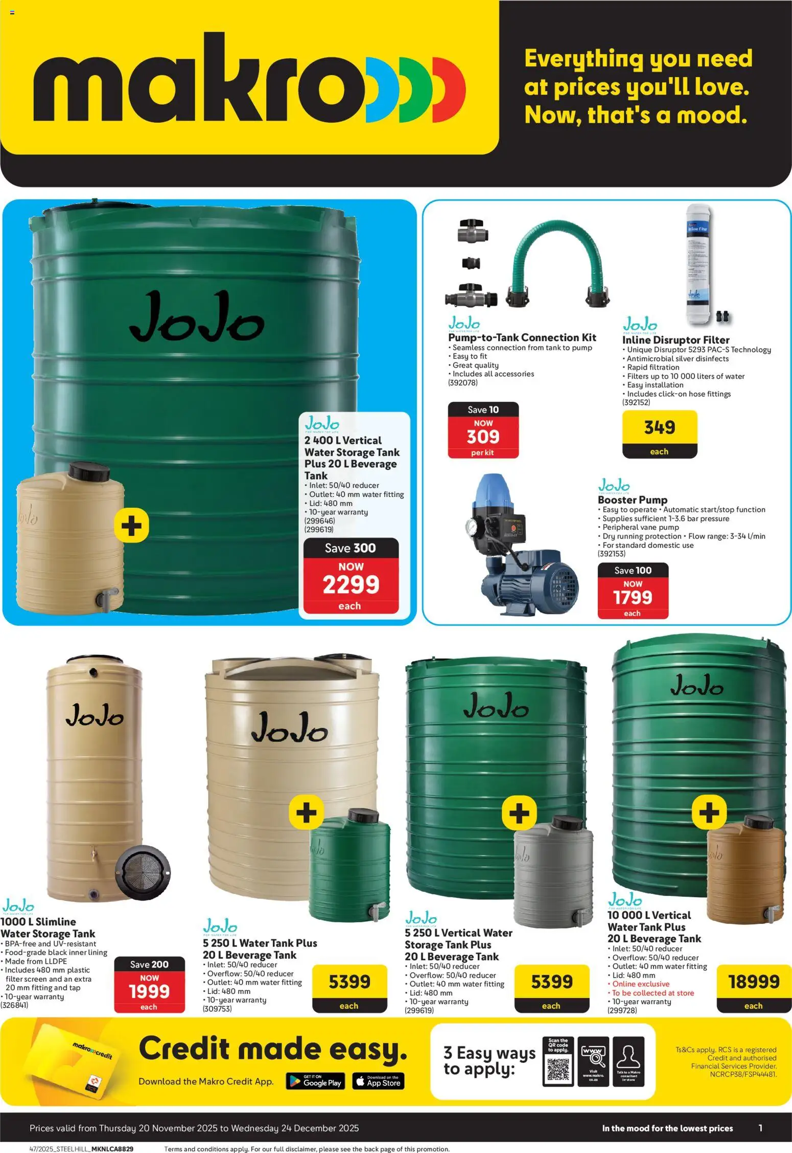 New Makro catalogue – valid from 20.11.2025 | Page: 1 | Products: Tank, Tap, Water