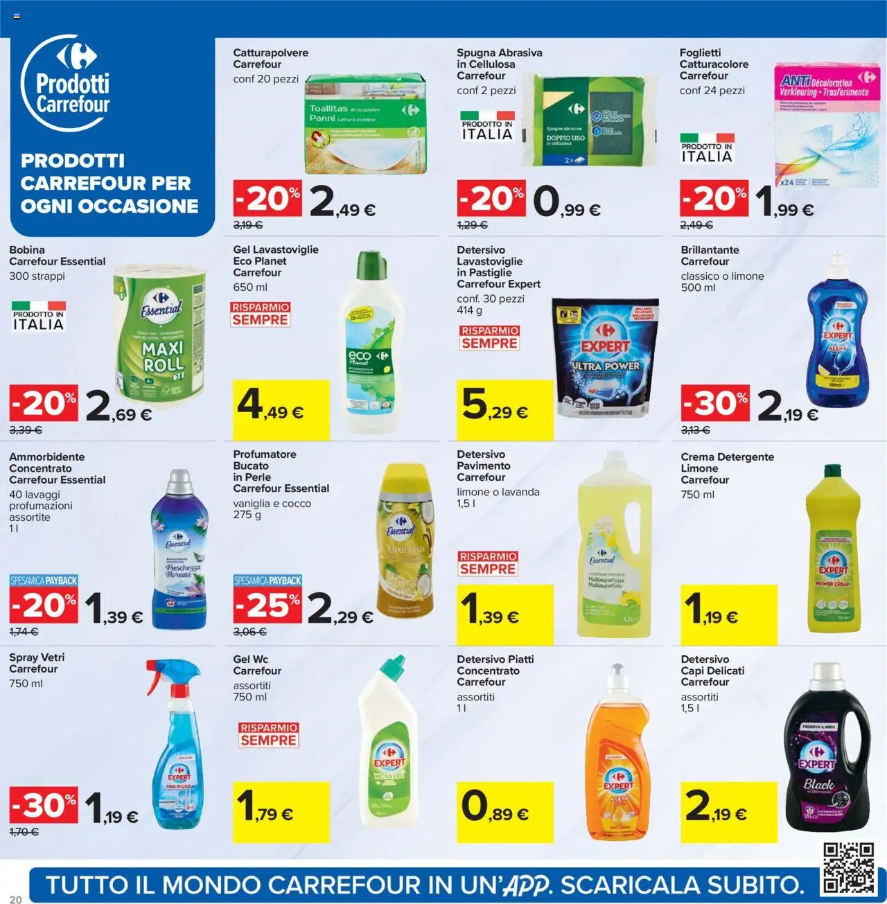 Volantino Carrefour del 21.08.2025 | Pagina: 20 | Prodotti: Spugna, Pavimento, Lavastoviglie, Lavanda