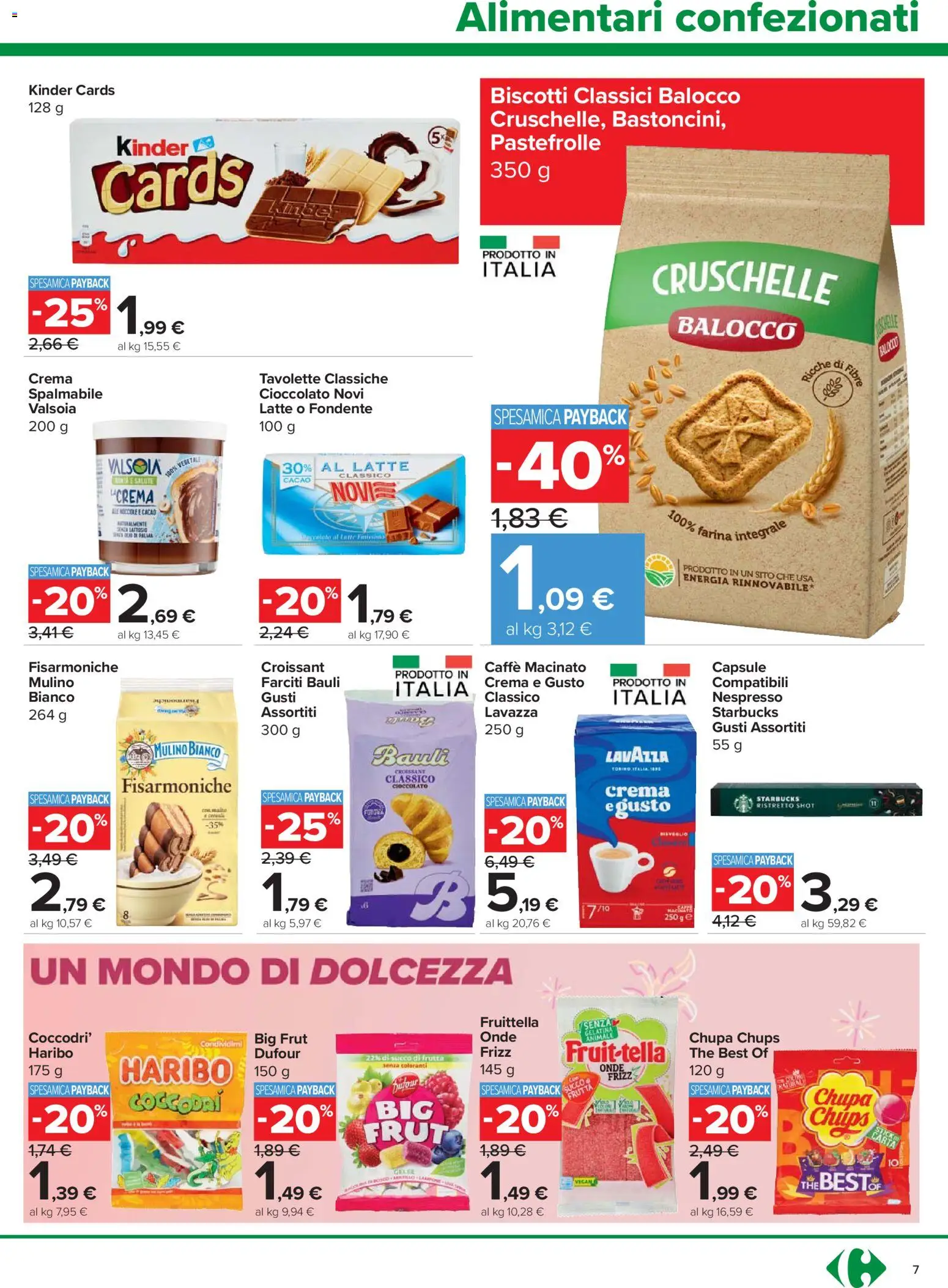 Volantino Carrefour del 08.04.2026 | Pagina: 7 | Prodotti: Cioccolato, Biscotti, Latte, Farina