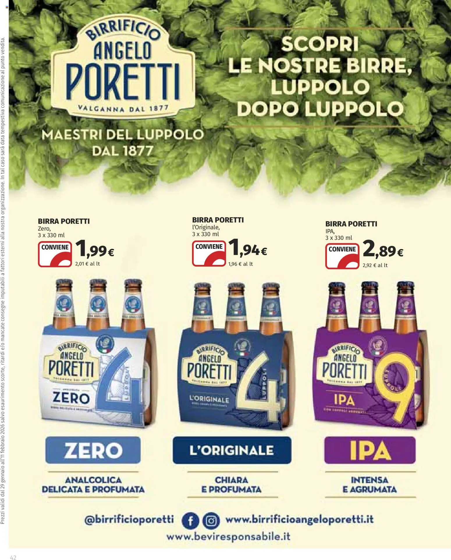Volantino Ipercoop del 29.01.2026 | Pagina: 42 | Prodotti: Birra, Data
