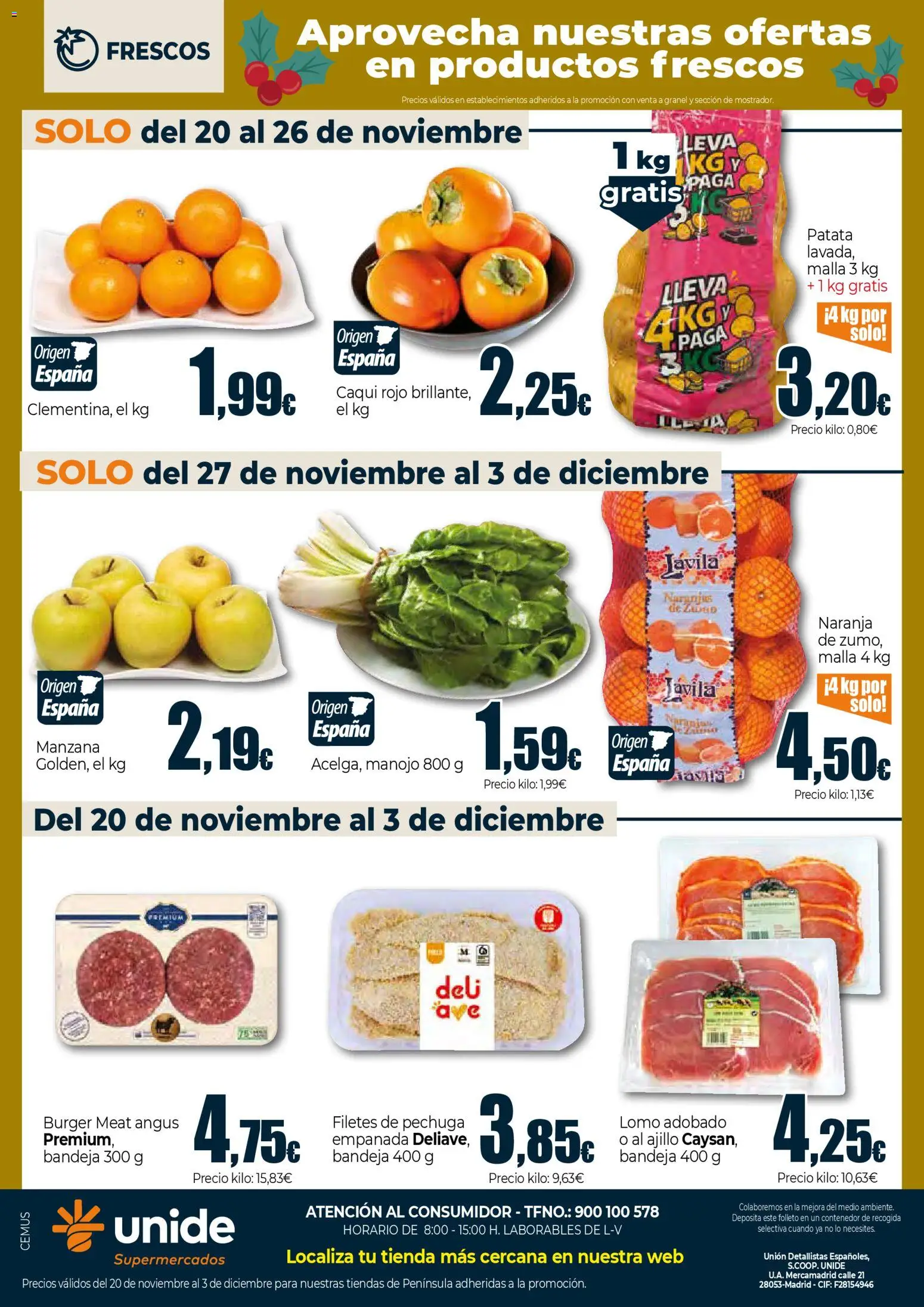 Unide - Prepara la Navidad con las mejores ofertas  Super │ válido desde el 20.11.2025 | Página: 4 | Productos: Manzana, Bandeja