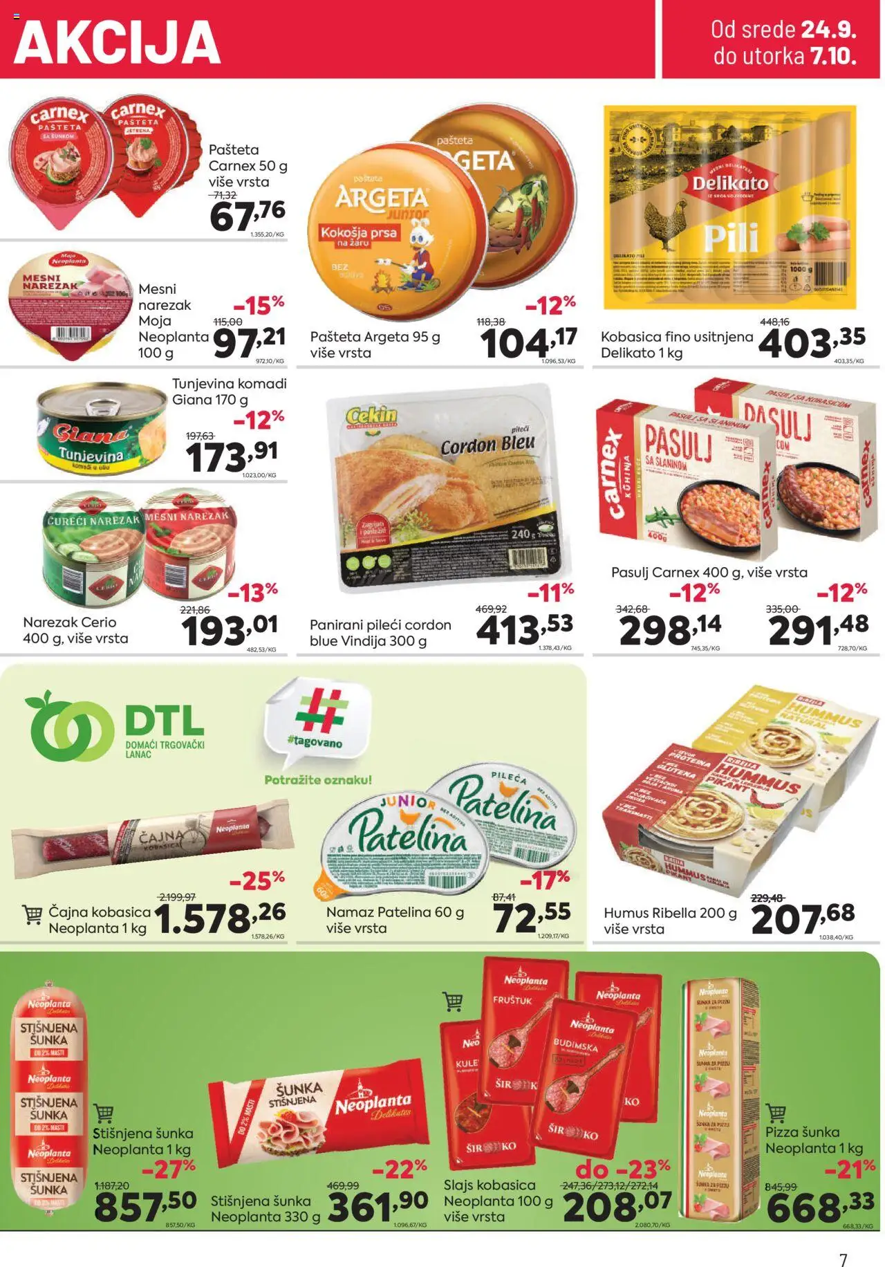 PerSu katalog - važi od 24.09.2025 | Strana: 7 | Proizvode: Kuhinja, Hummus, Šunka, Kobasica
