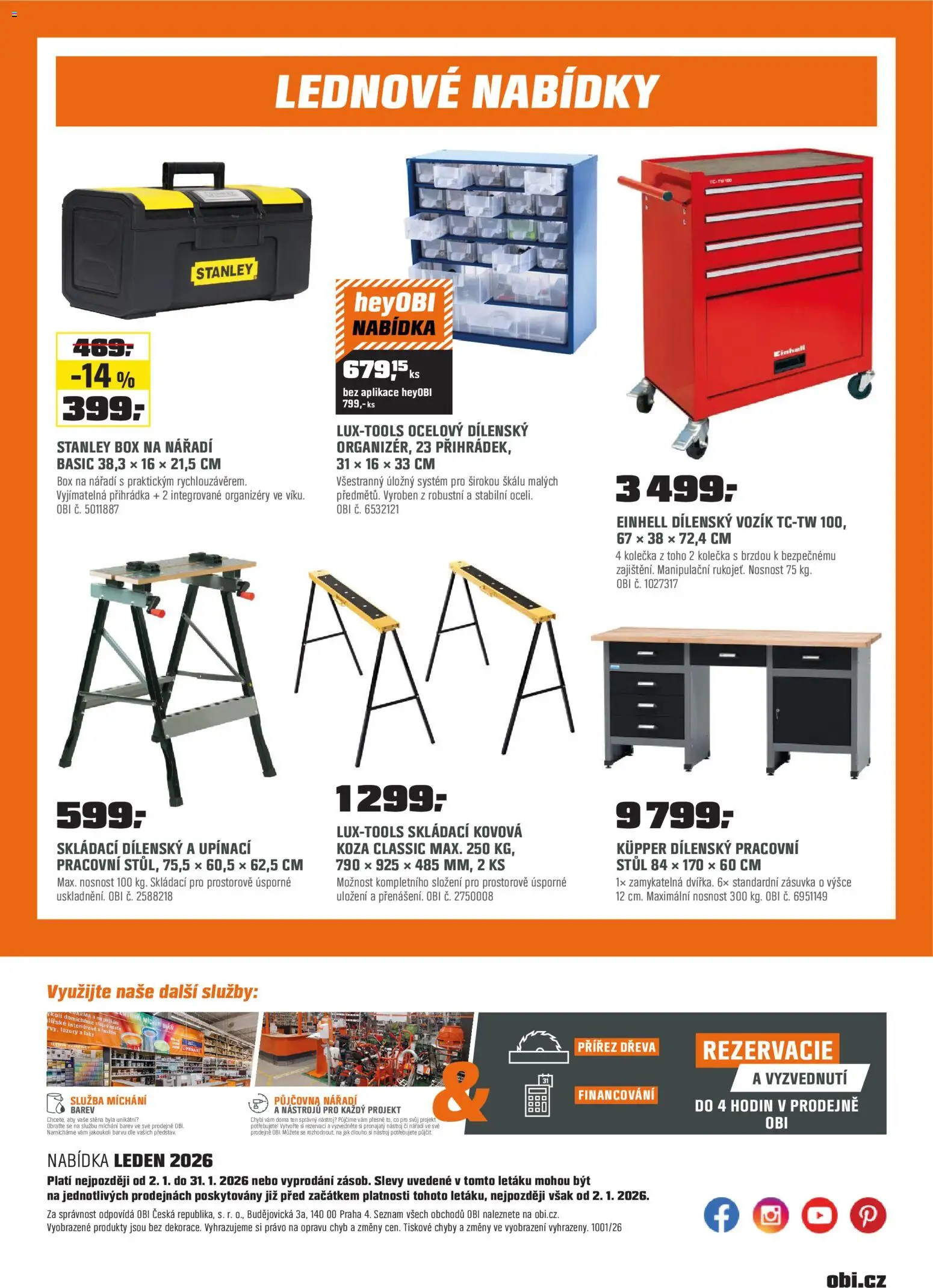 OBI leták - Bobří síla v akci od 02.01.2026 | Strana: 18 | Produkty: Box, Box na nářadí, Stůl, Zásuvka