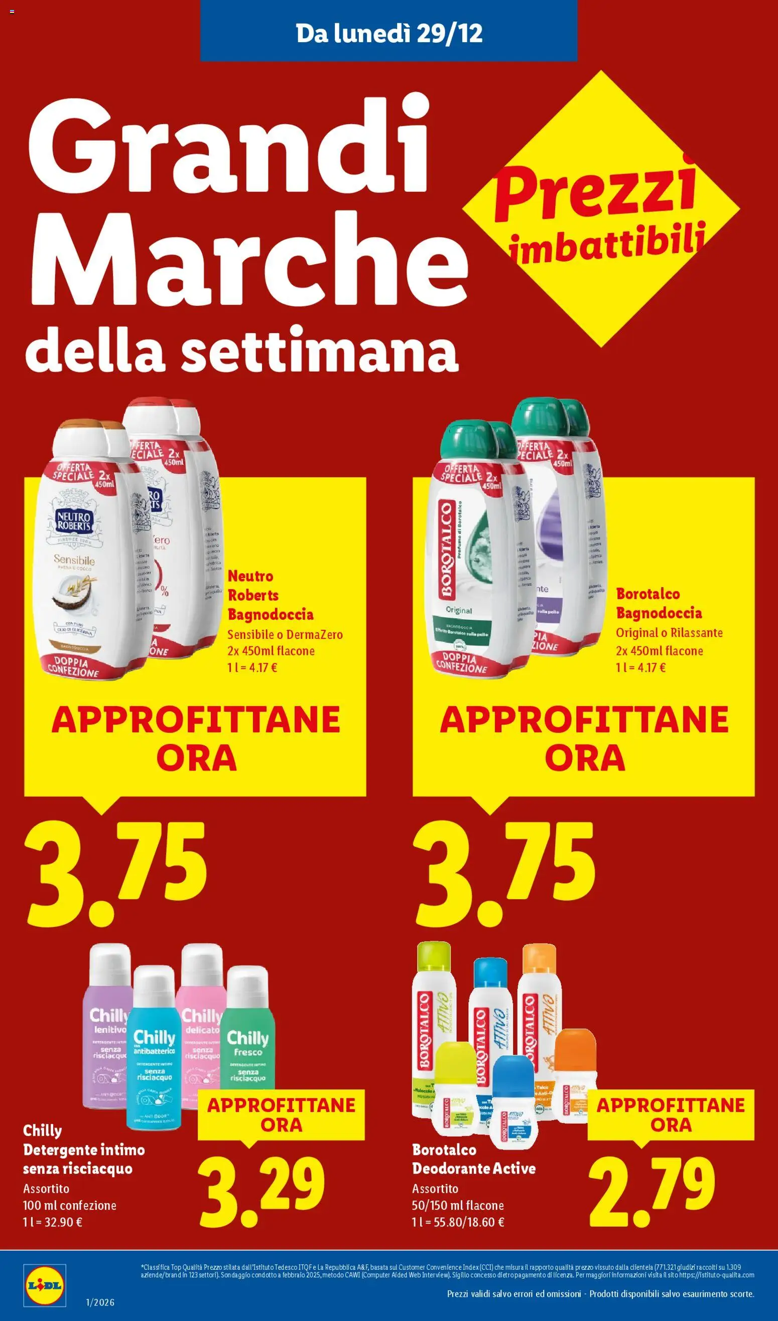 Volantino Lidl del 29.12.2025 | Pagina: 16 | Prodotti: Deodorante, Detergente, Top, Profumo