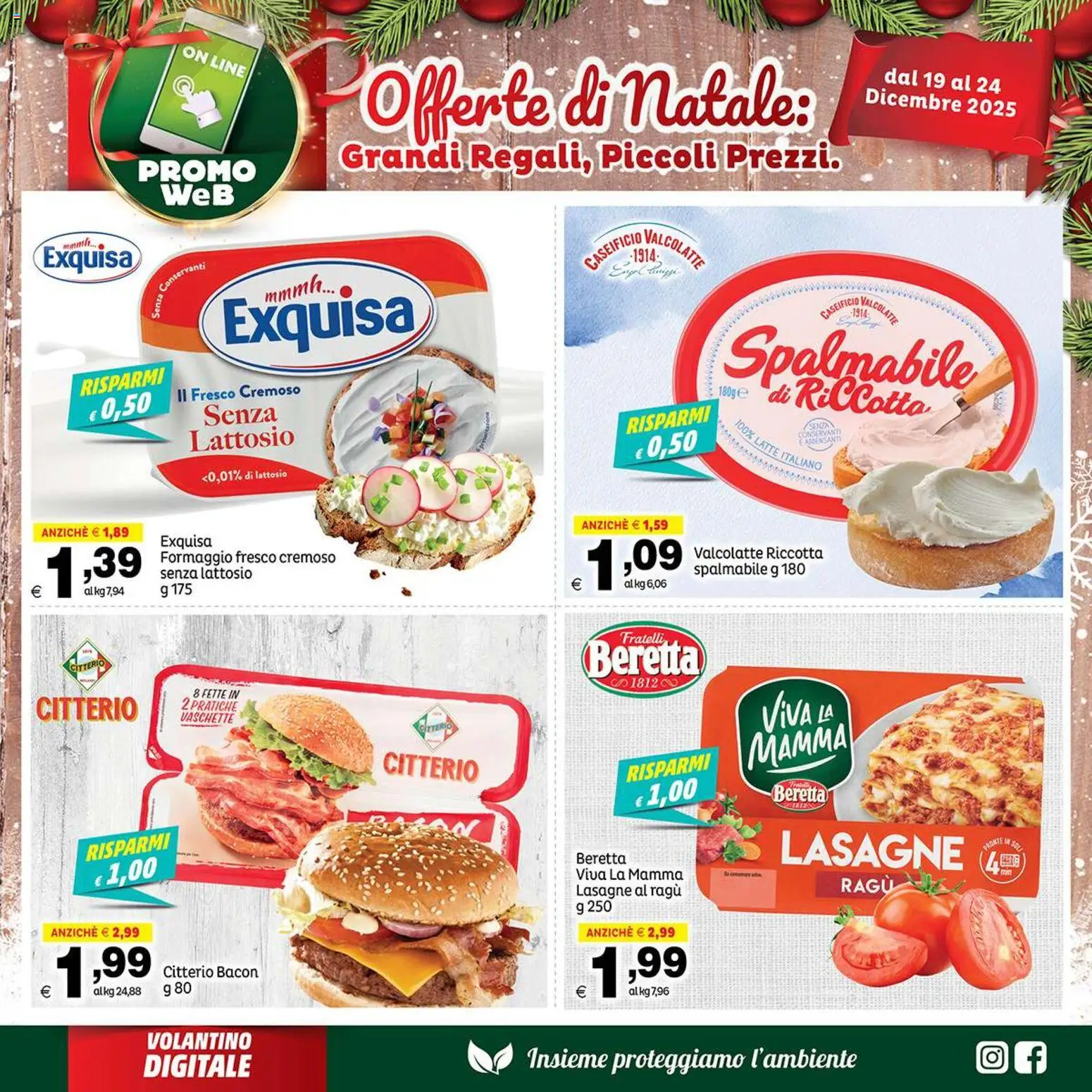 Volantino Elite Supermercati del 19.12.2025 | Pagina: 3 | Prodotti: Latte, Formaggio, Ragú, Vaschette