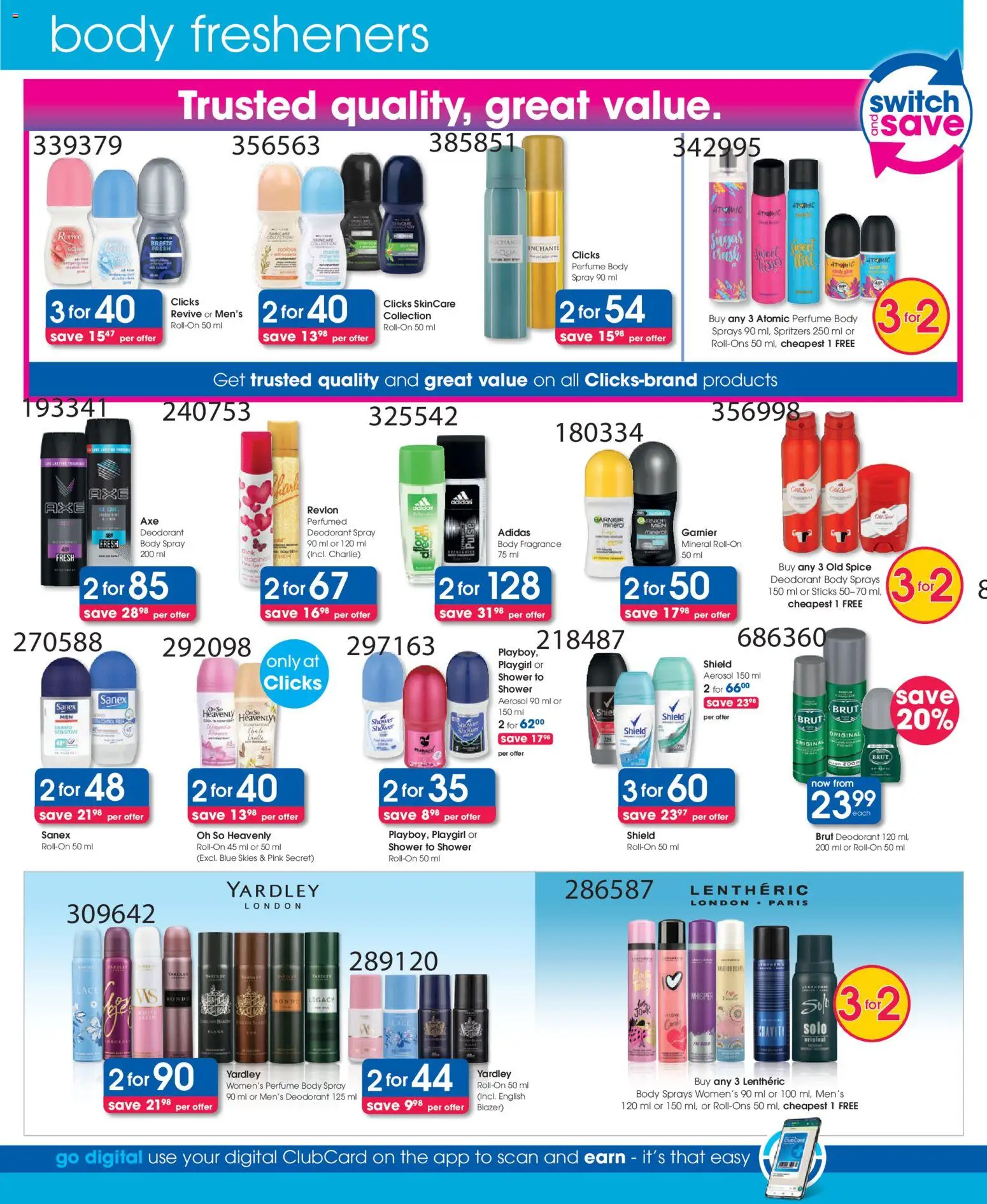 New Clicks catalogue – valid from 30.12.2025 | Page: 30 | Products: Blazer, Shower, Body spray, Perfume