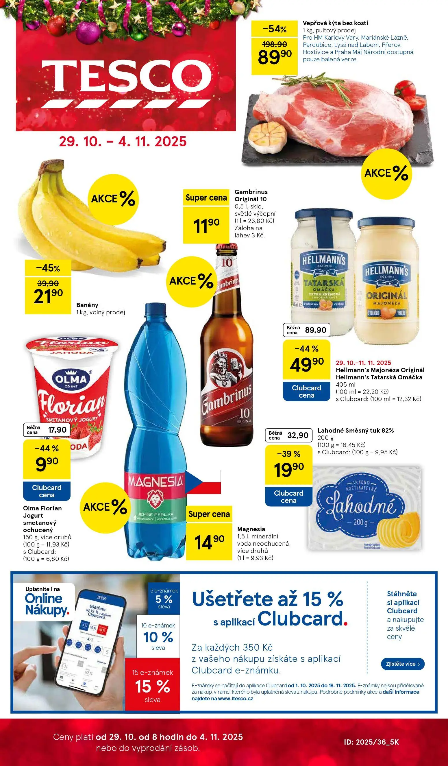 Tesco leták - Hypermarket od 29.10.2025 | Strana: 1 | Produkty: Hellmann's, Majonéza, Tatarská omáčka, Kýta