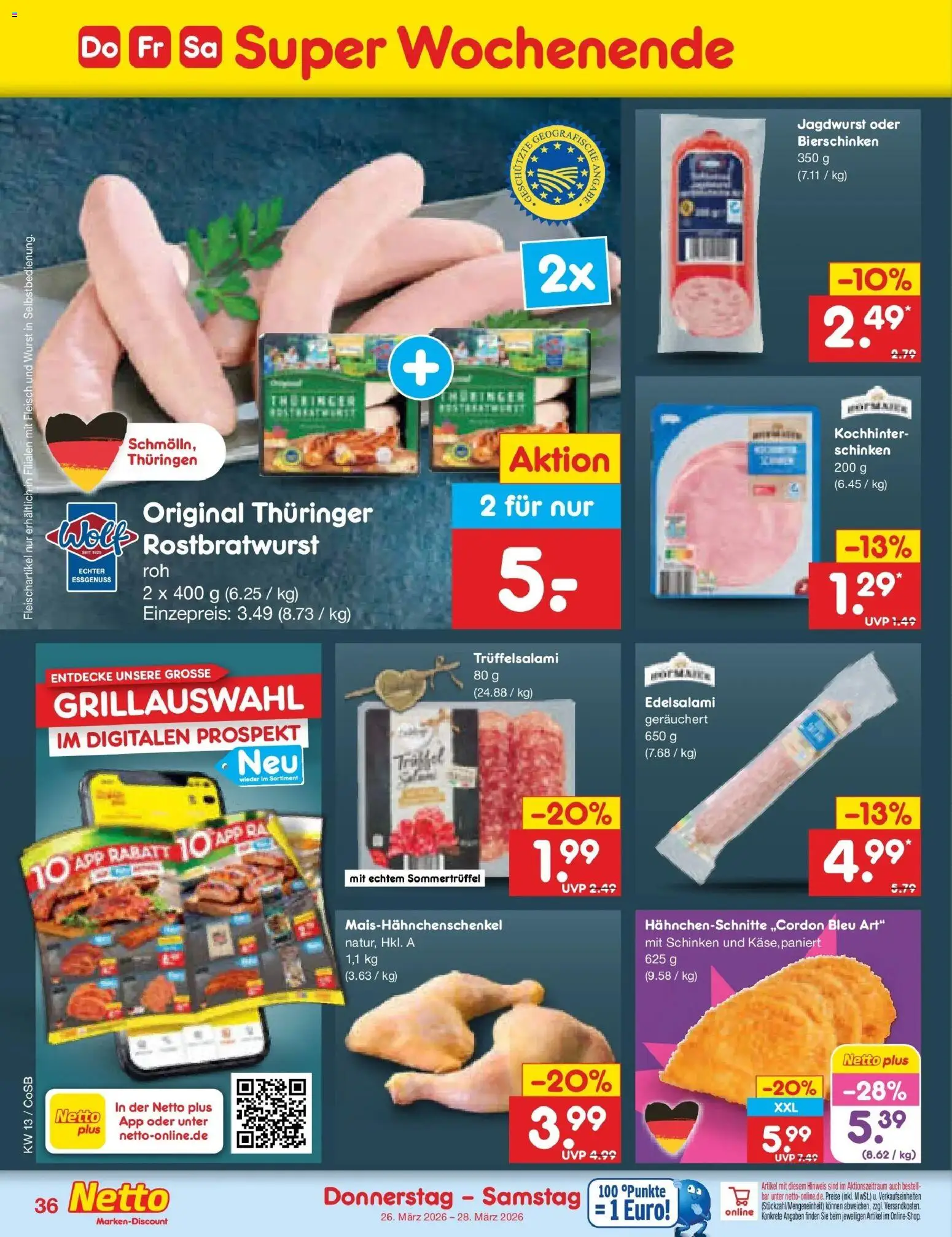 Netto Marken-Discount Prospekt Bitterfeld-Wolfen	 – gültig ab 23.03.2026 | Seite: 52 | Produkte: Wurst, Schinken, Fleisch