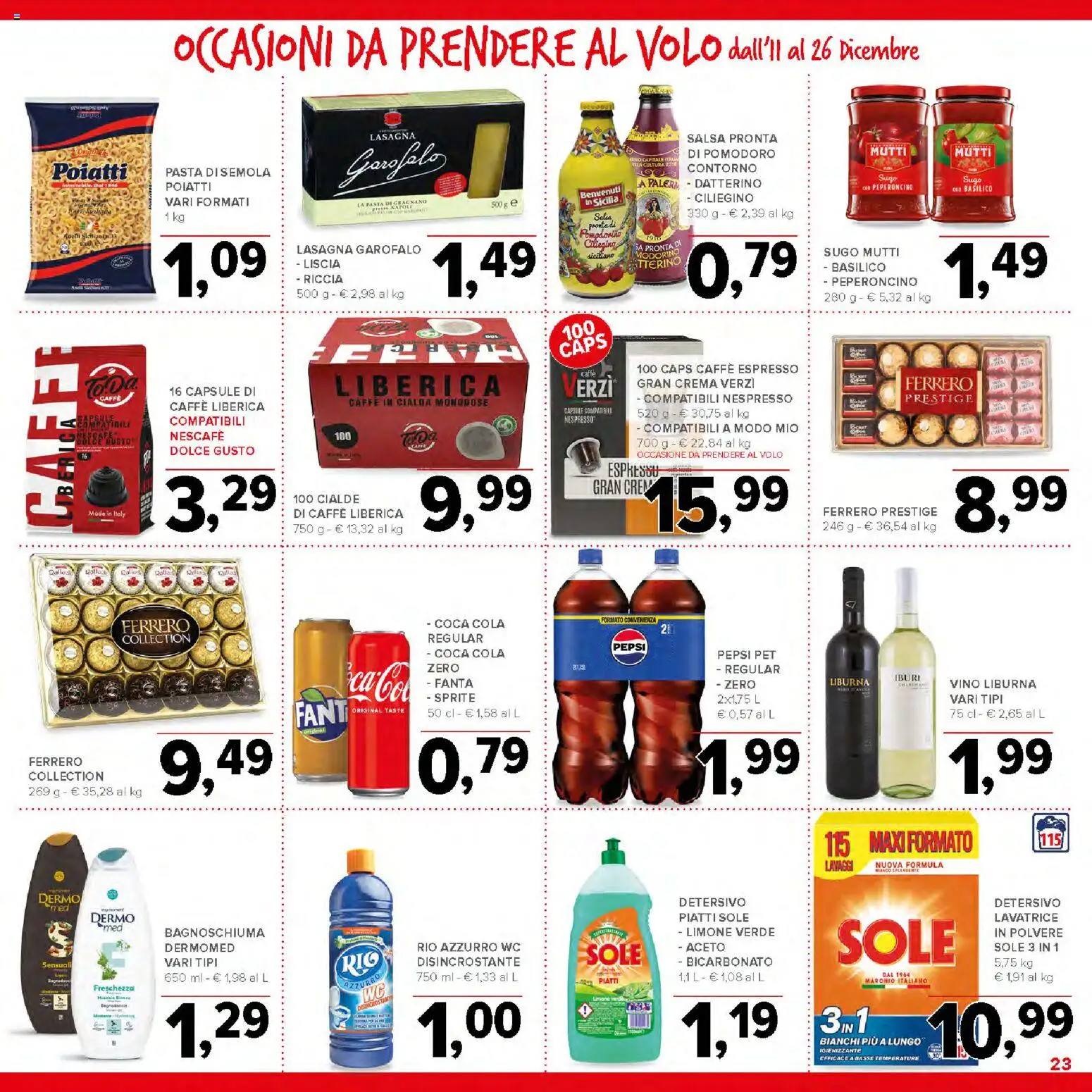 Volantino Todis del 11.12.2025 | Pagina: 23 | Prodotti: Crema, Lavatrice, Mutti, Coca Cola