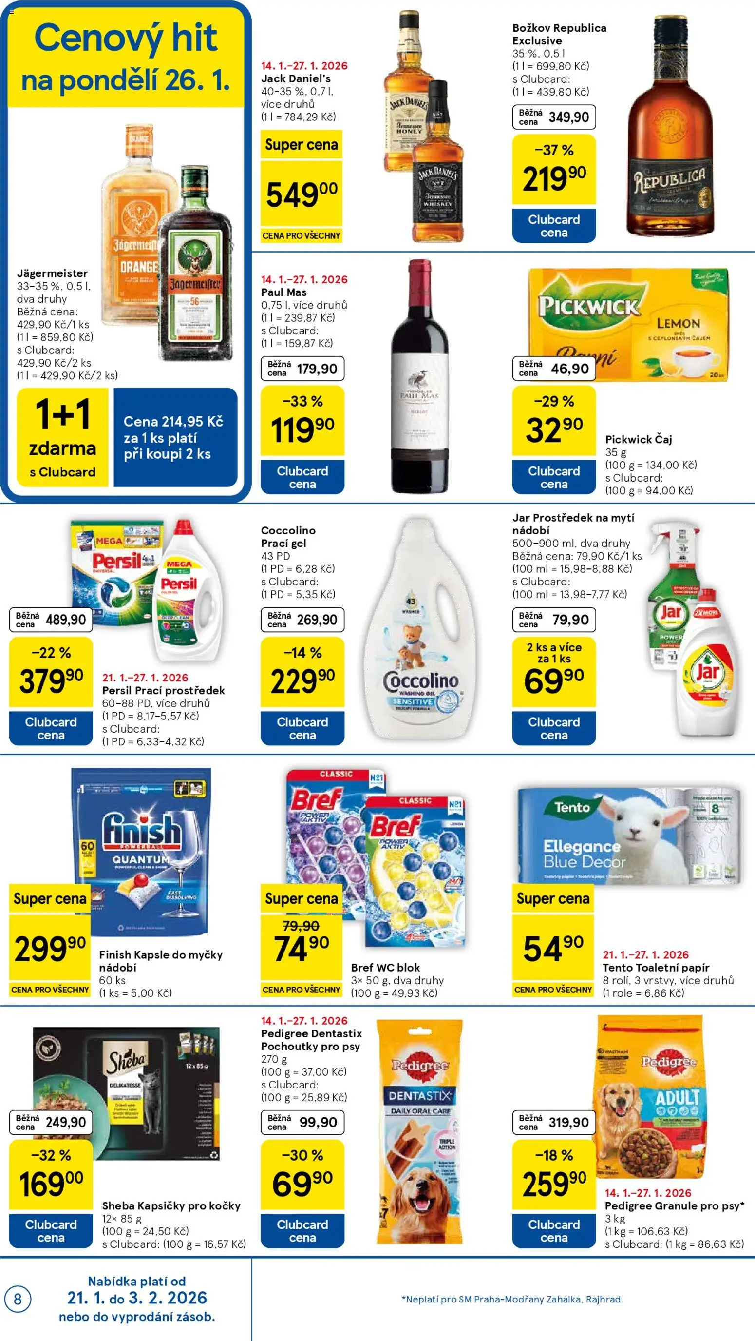Tesco leták - Supermarket od 21.01.2026 | Strana: 8 | Produkty: Prací gel, Čaj, Republica, Jar