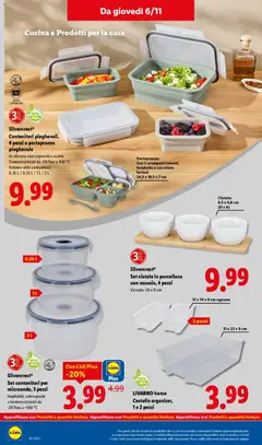 Anteprima del volantino SilvercrestⓇ Set ciotole in porcellana con vassoio, 4 pezzi, Vassoio: 28 x 9 cm valido a partire dal 03.11.2025 | Pagina: 48 | Prodotti: Silicone, Vassoio