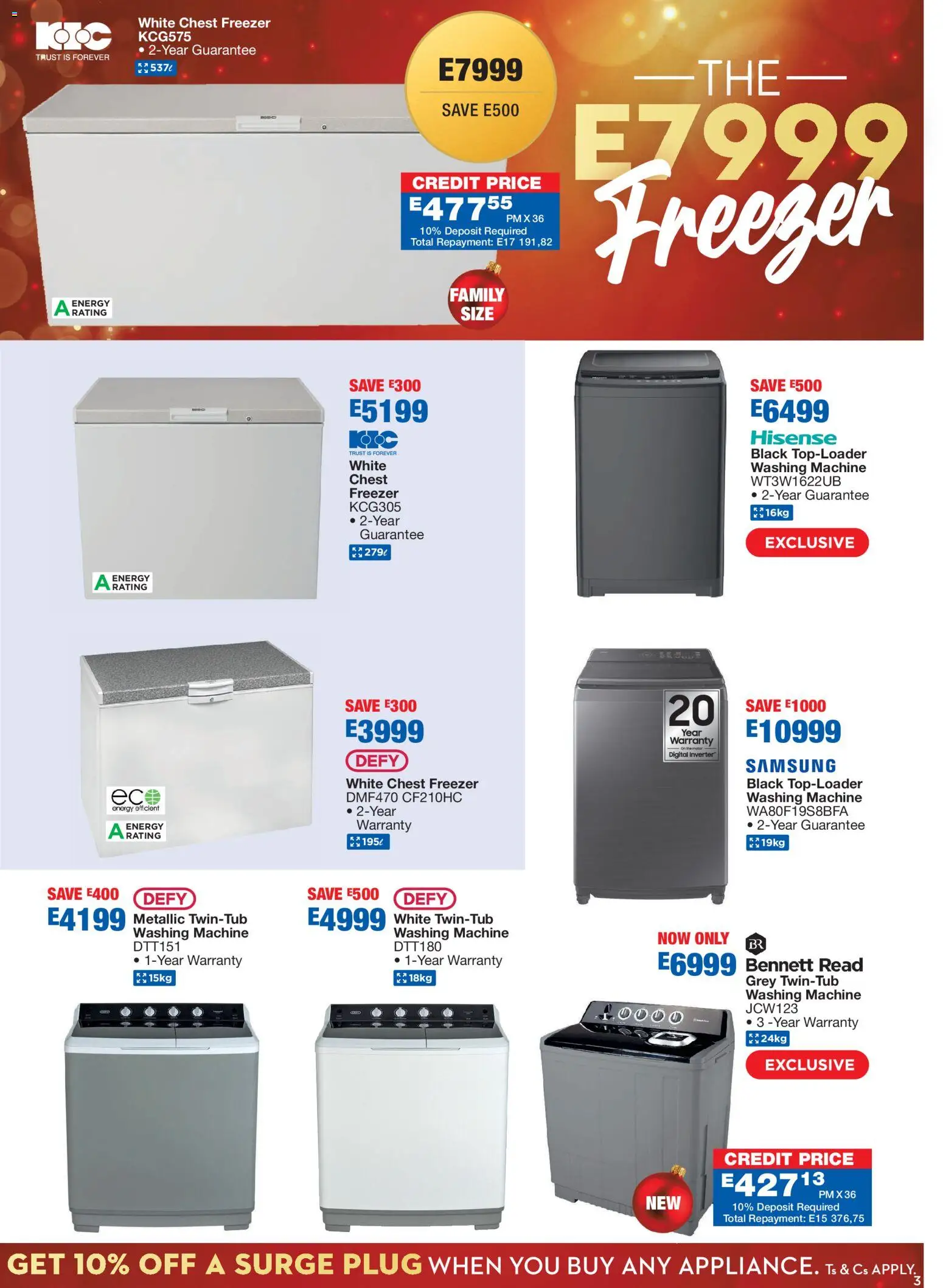 New OK Furniture catalogue – valid from 08.12.2025 | Page: 3 | Products: Freezer, Washing machine, Chest freezer