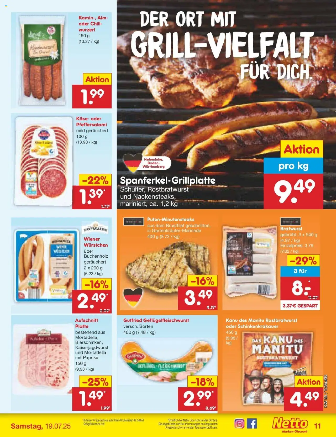 Netto Marken-Discount prospekt Calw-Stammheim	 - gültig ab dem 13.07.2025 | Seite: 13 | Produkte: Wiener wurstchen, Käse, Bratwurst, Chili