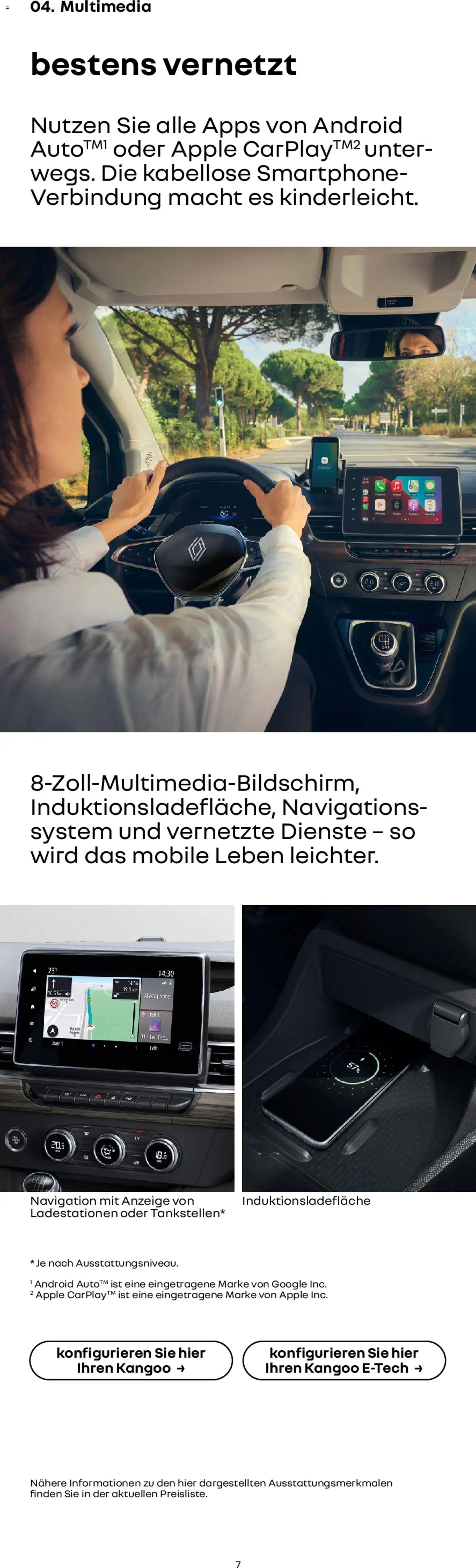 Renault Kangoo – gültig ab 14.01.2026 | Seite: 7 | Produkte: Navigation, Apple, Smartphone