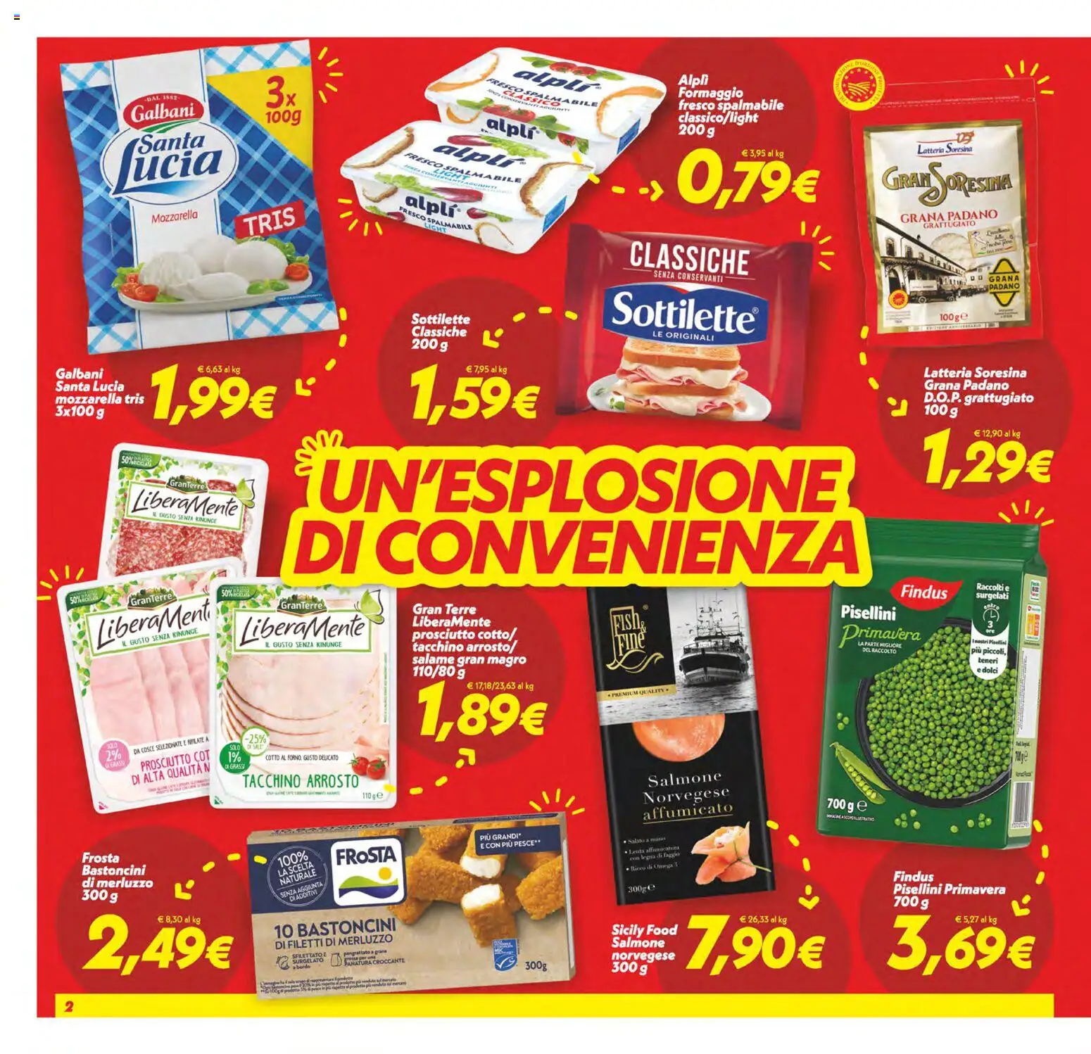 Volantino SuperConveniente del 25.11.2025 | Pagina: 2 | Prodotti: Arrosto, Salmone, Mozzarella, Prosciutto