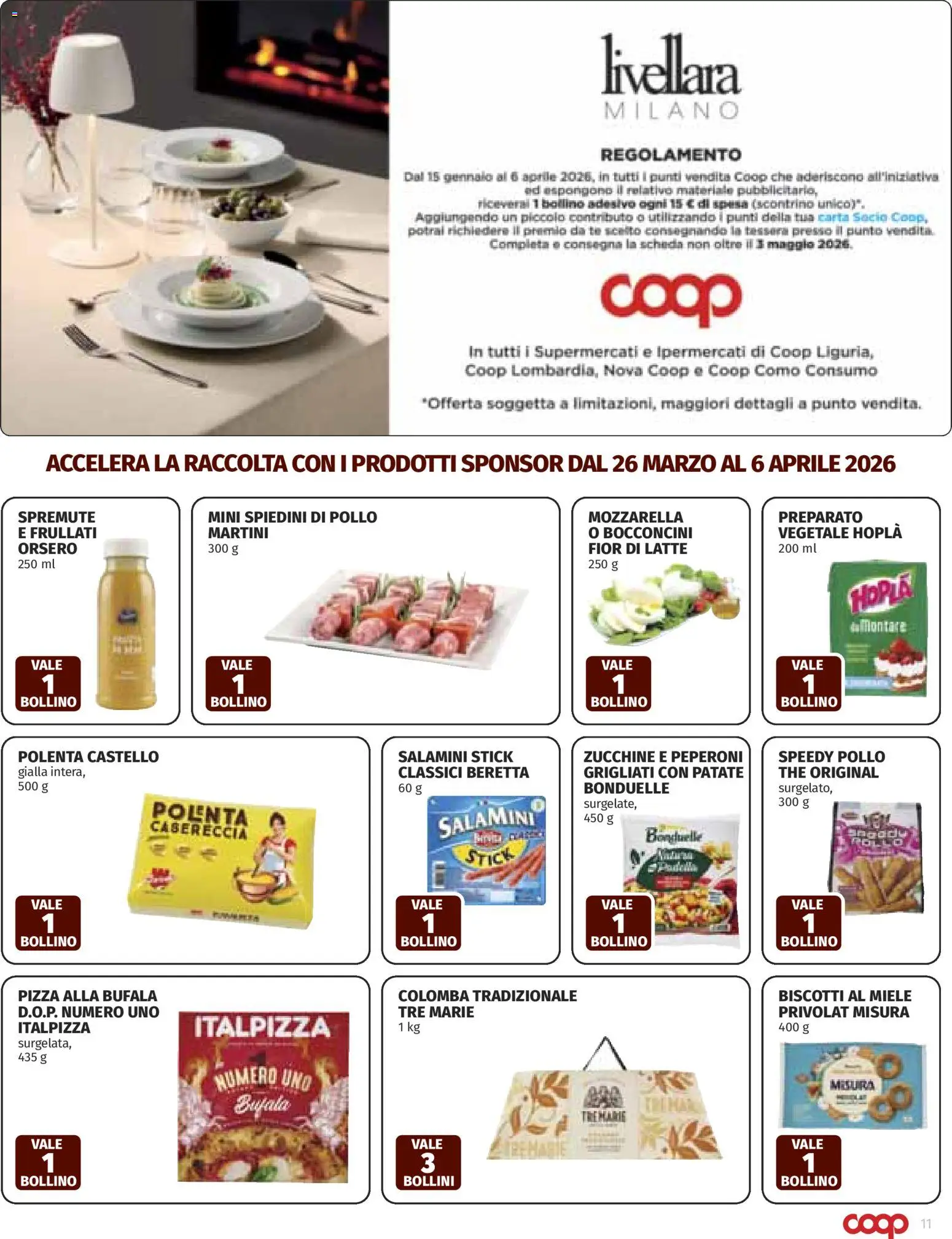 Volantino COOP del 26.03.2026 | Pagina: 11 | Prodotti: Tè, Peperoni, Biscotti, Latte