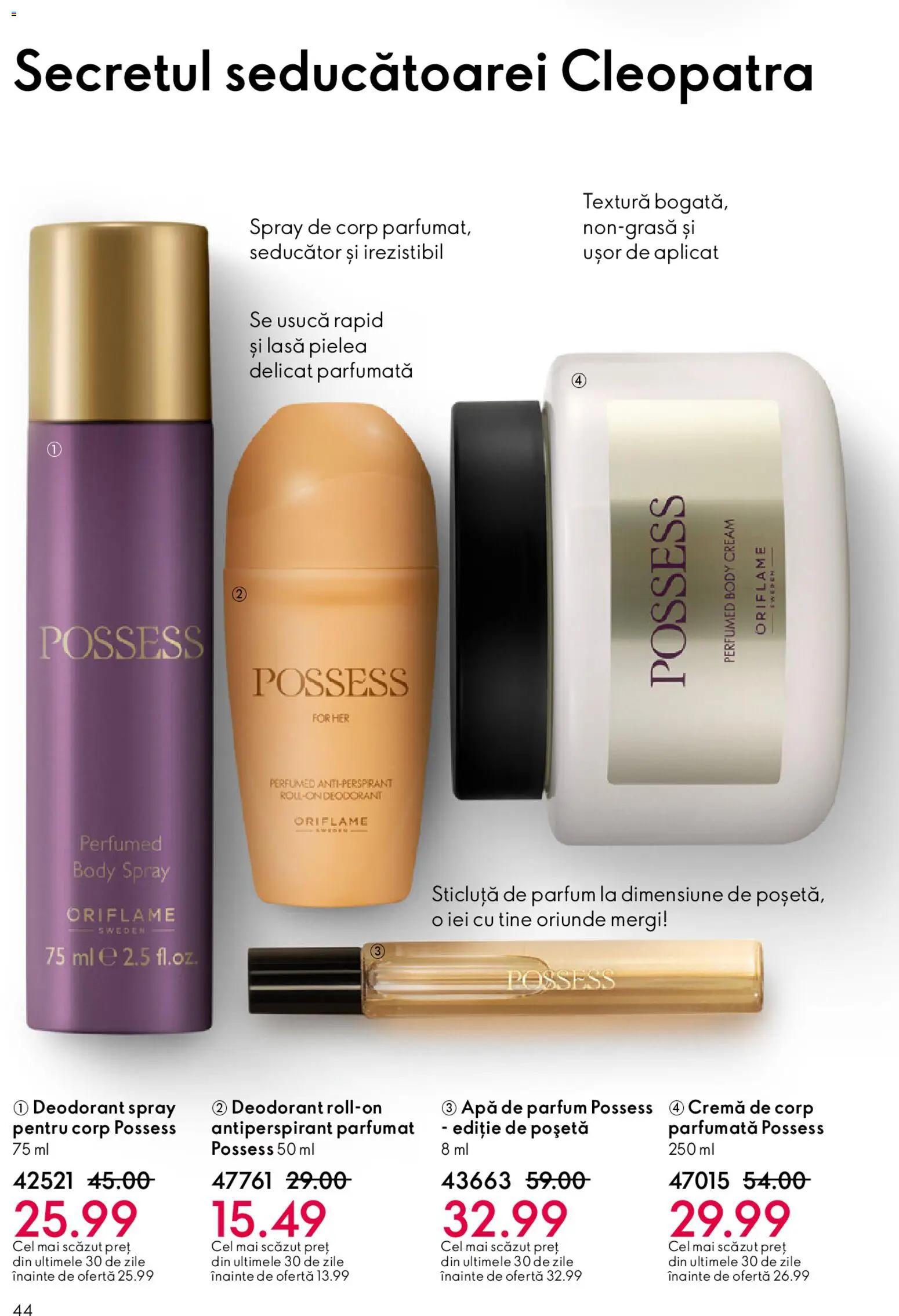 Noul catalog Oriflame – valabil de la 27.05.2026 | Pagină: 44 | Produse: Body, Cremă, Deodorant, Apă