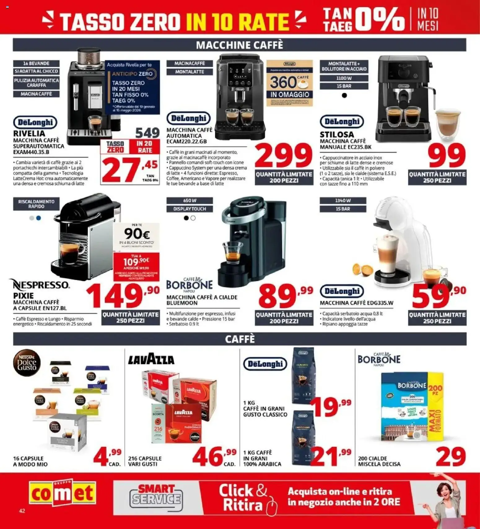 Volantino Comet del 09.04.2026 | Pagina: 42 | Prodotti: Crema, Caffè, Tè, Tanica