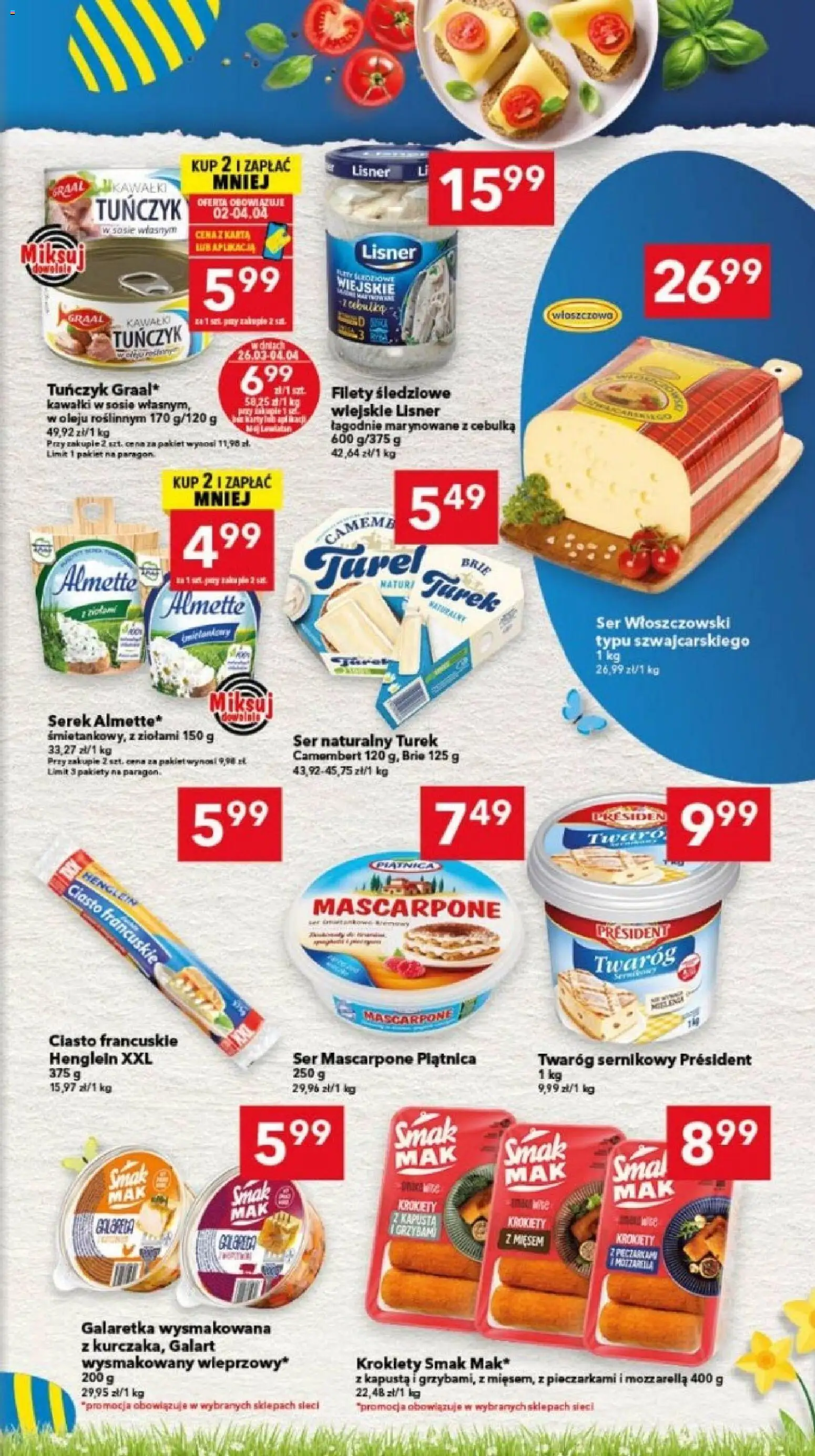 Lewiatan gazetka - Bydgoszcz od 26.03.2026 | Strona: 5 | Produkty: Kapusta, Karta, Serek, Ciasto francuskie