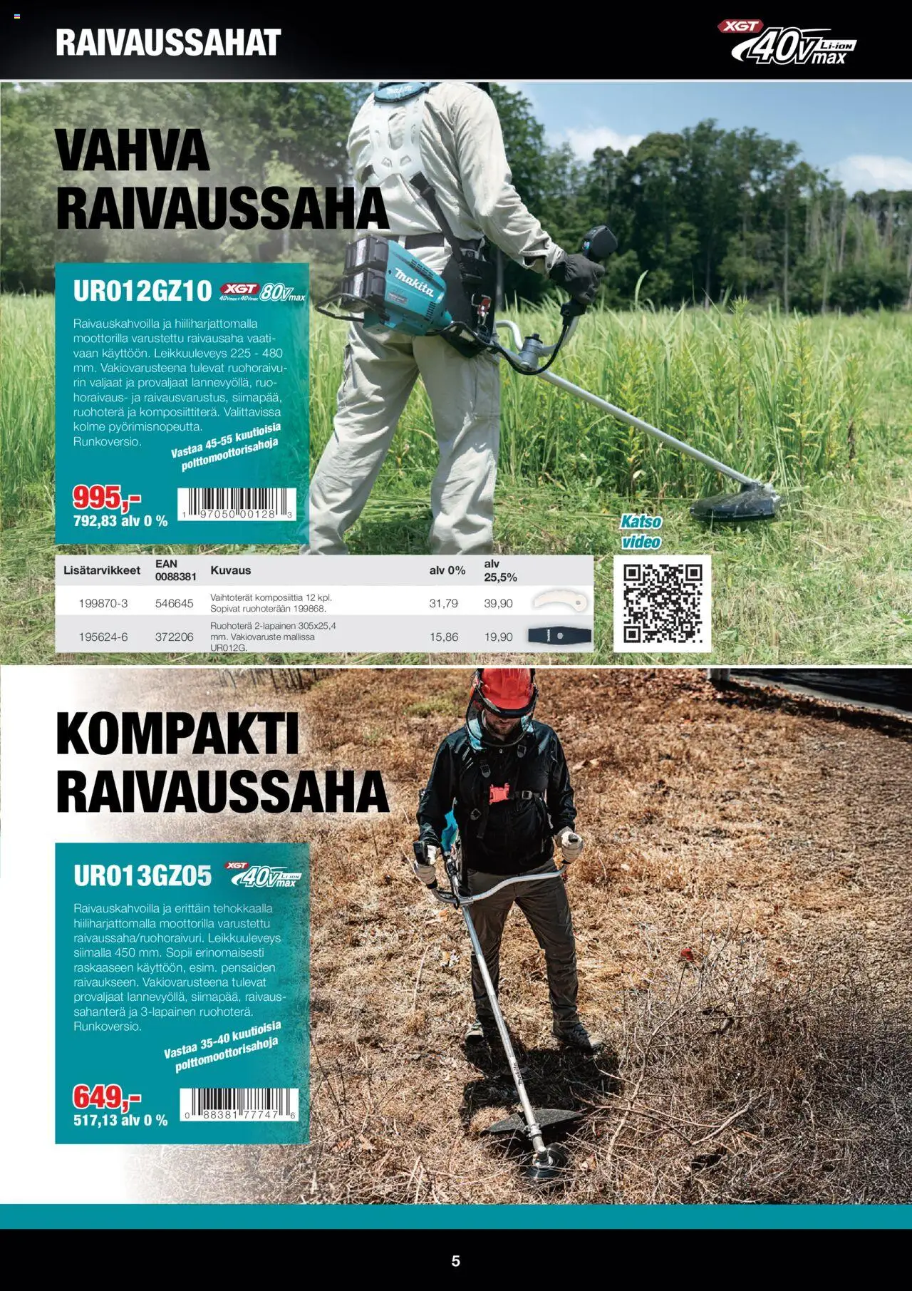  | Sivu: 5 | Tuotteet: Raivaussaha, Video