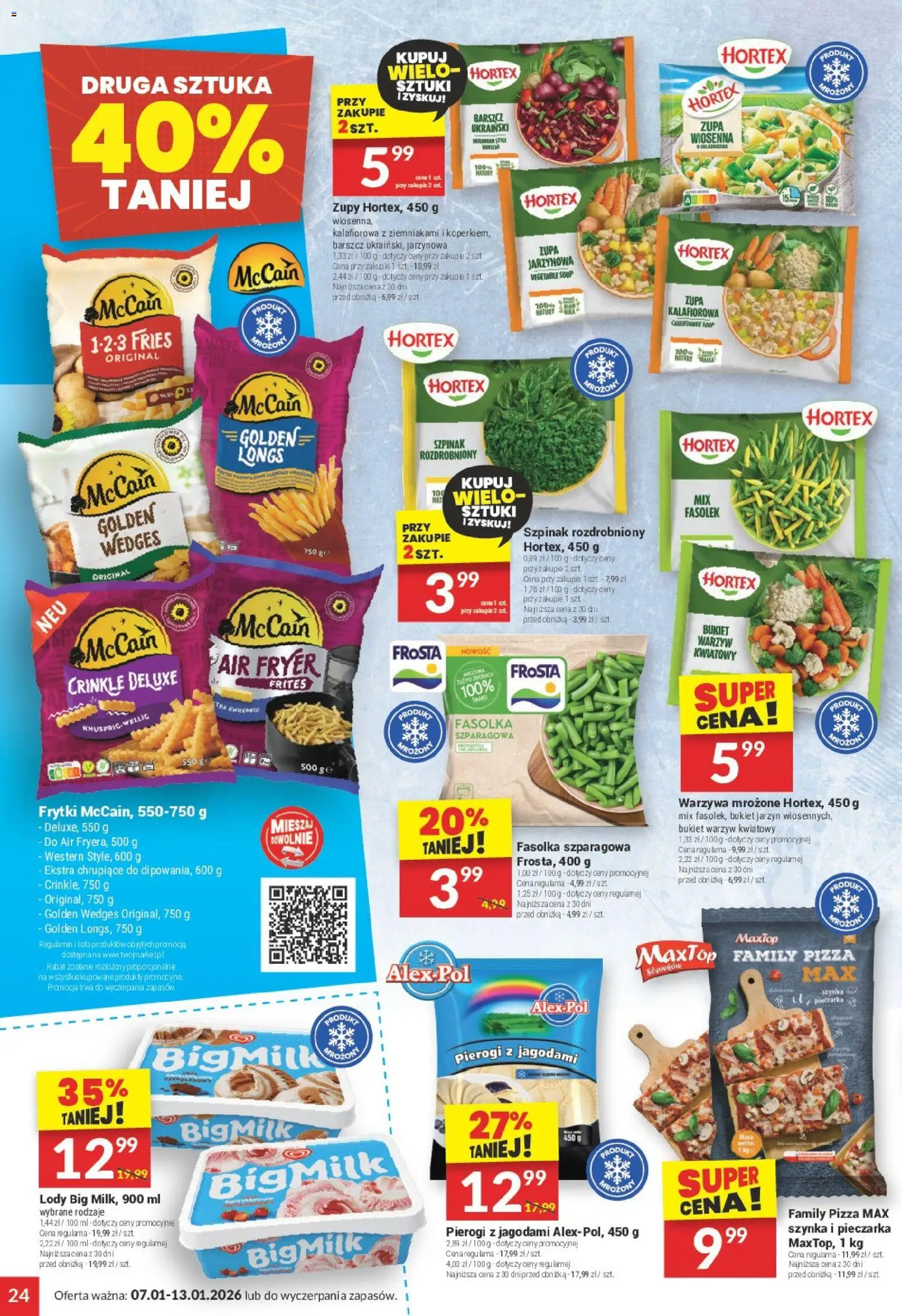 Twój Market Gazetka od 07.01.2026 | Strona: 24 | Produkty: Barszcz, Zupa, Pizza, Frytki