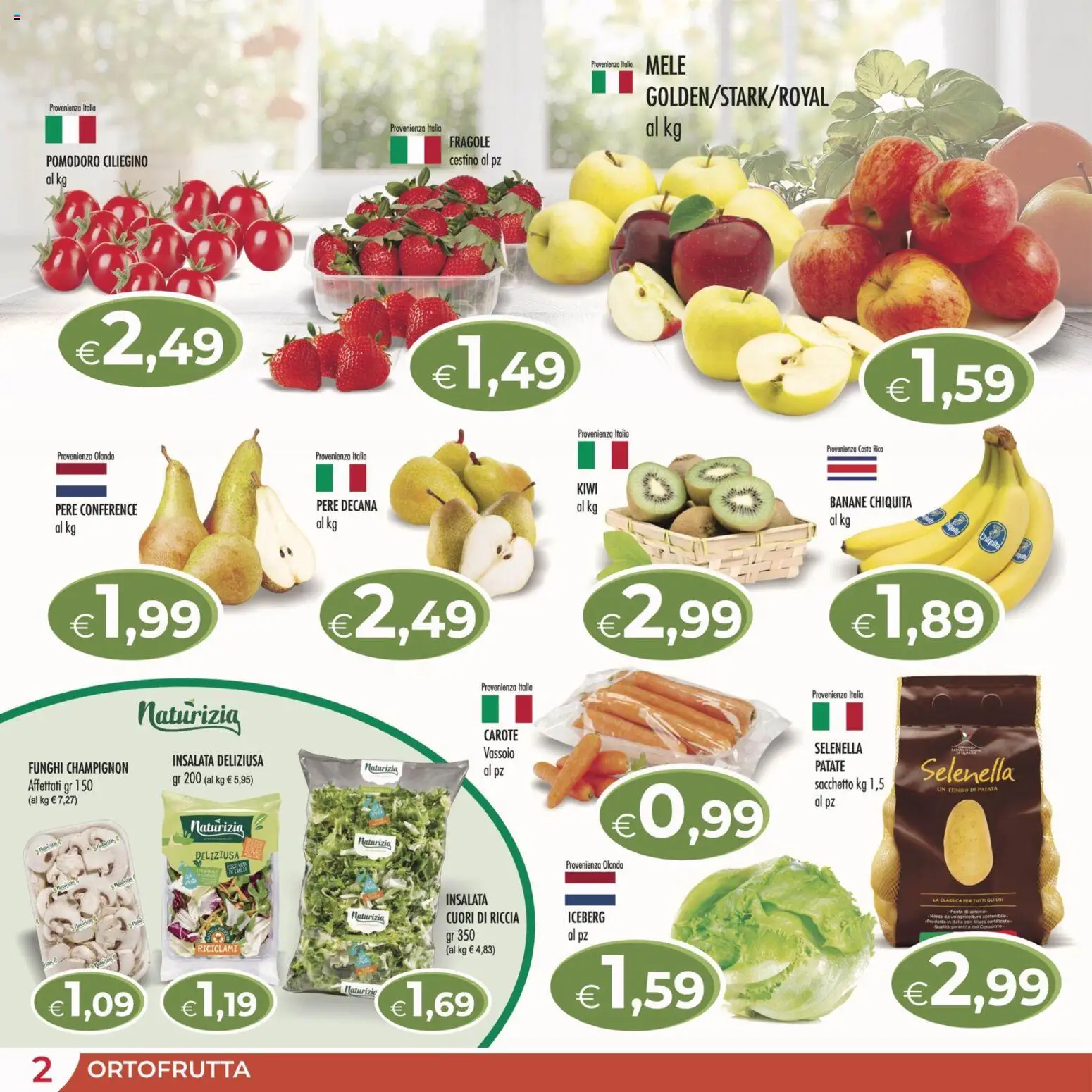 Volantino MerSi Supermercati del 18.02.2026 | Pagina: 2 | Prodotti: Fragole, Kiwi, Insalata, Cestino