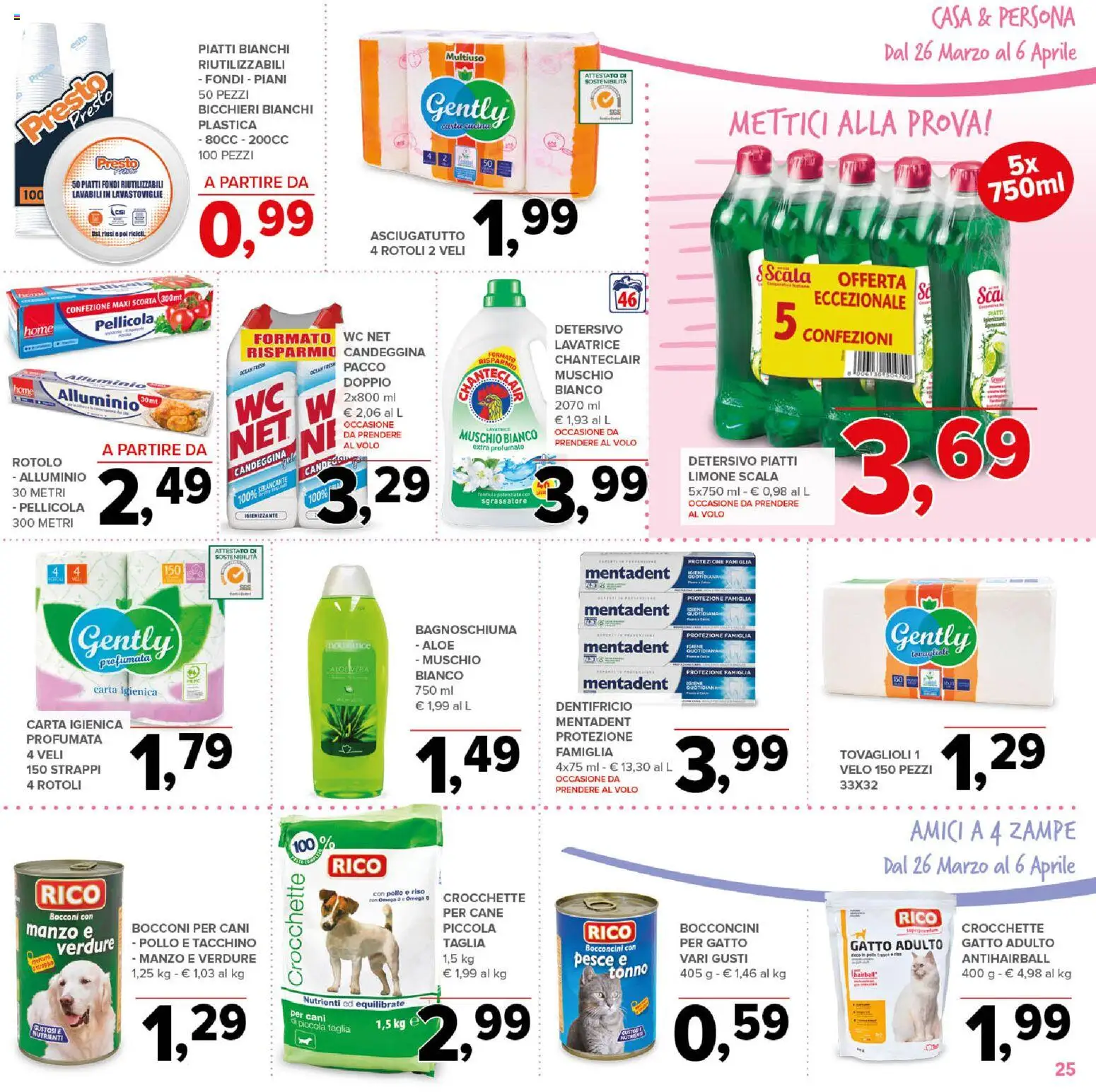 Volantino Todis del 26.03.2026 | Pagina: 25 | Prodotti: Pollo, Candeggina, Sgrassatore, Scala