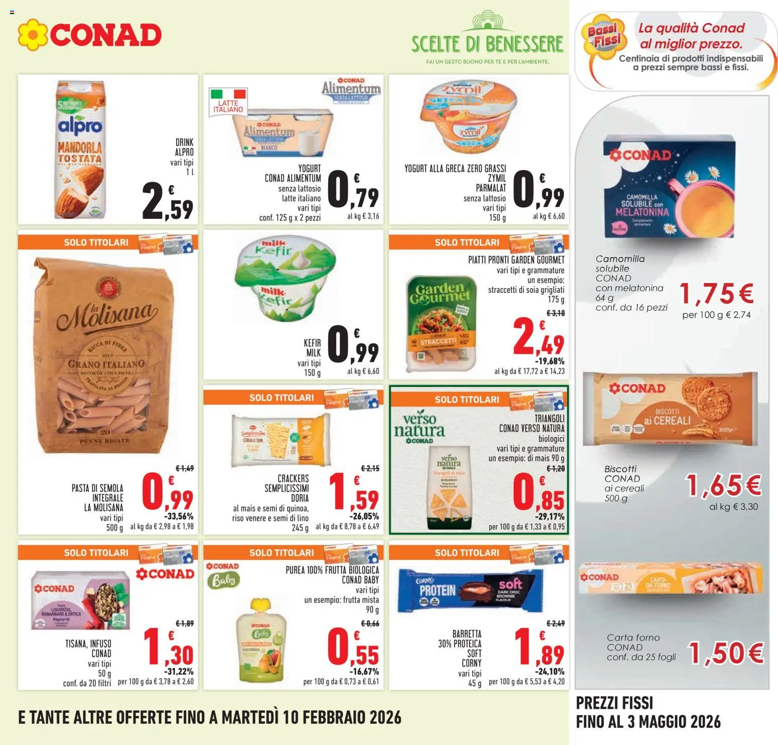 Volantino Conad del 29.01.2026 | Pagina: 9 | Prodotti: Riso, Cereali, Biscotti, Barretta