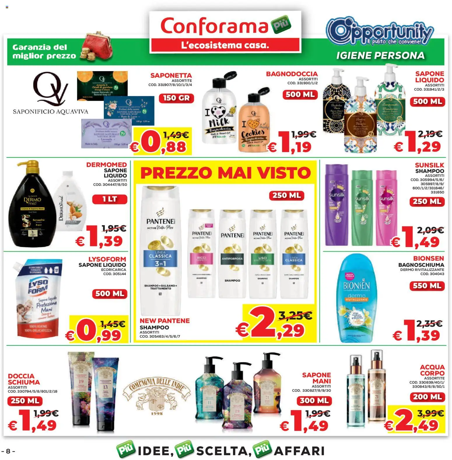 Volantino Conforama del 05.03.2026 | Pagina: 8 | Prodotti: Bagnoschiuma, Saponetta, Acqua, Doccia