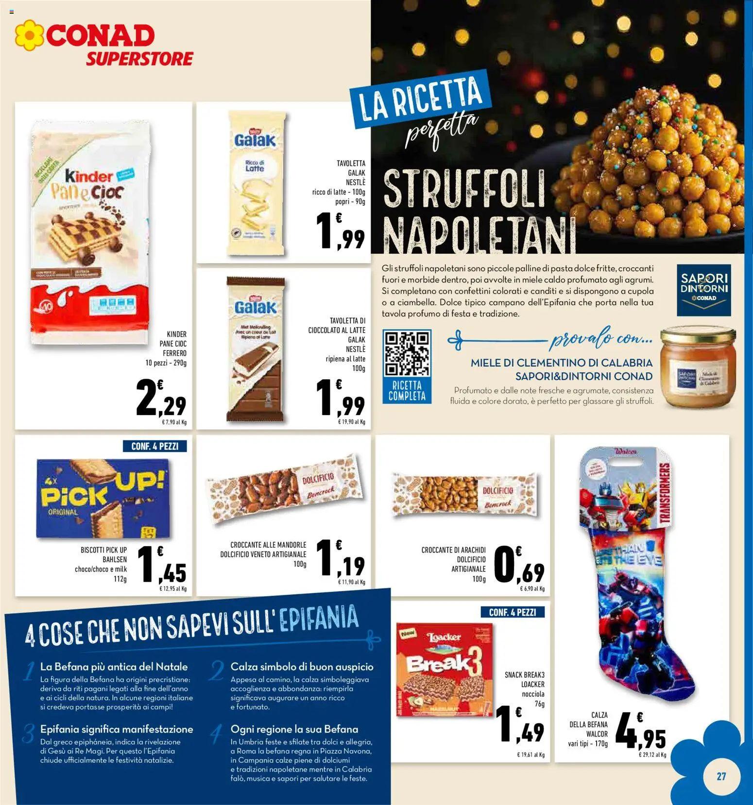 Volantino Conad del 27.12.2025 | Pagina: 27 | Prodotti: Latte, Pasta, The, Miele