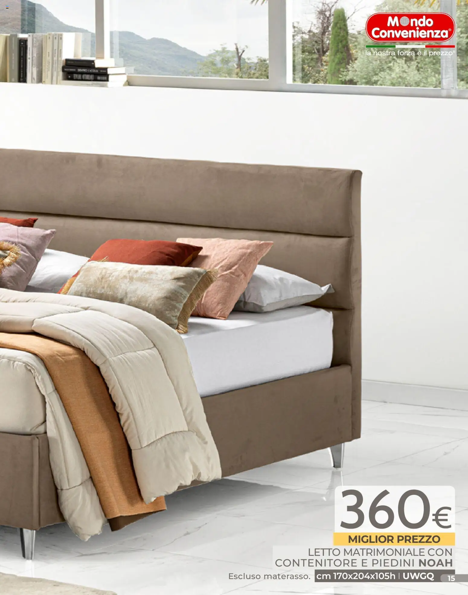 Volantino Mondo Convenienza del 04.01.2026 | Pagina: 15 | Prodotti: Letto matrimoniale, Contenitore, Letto