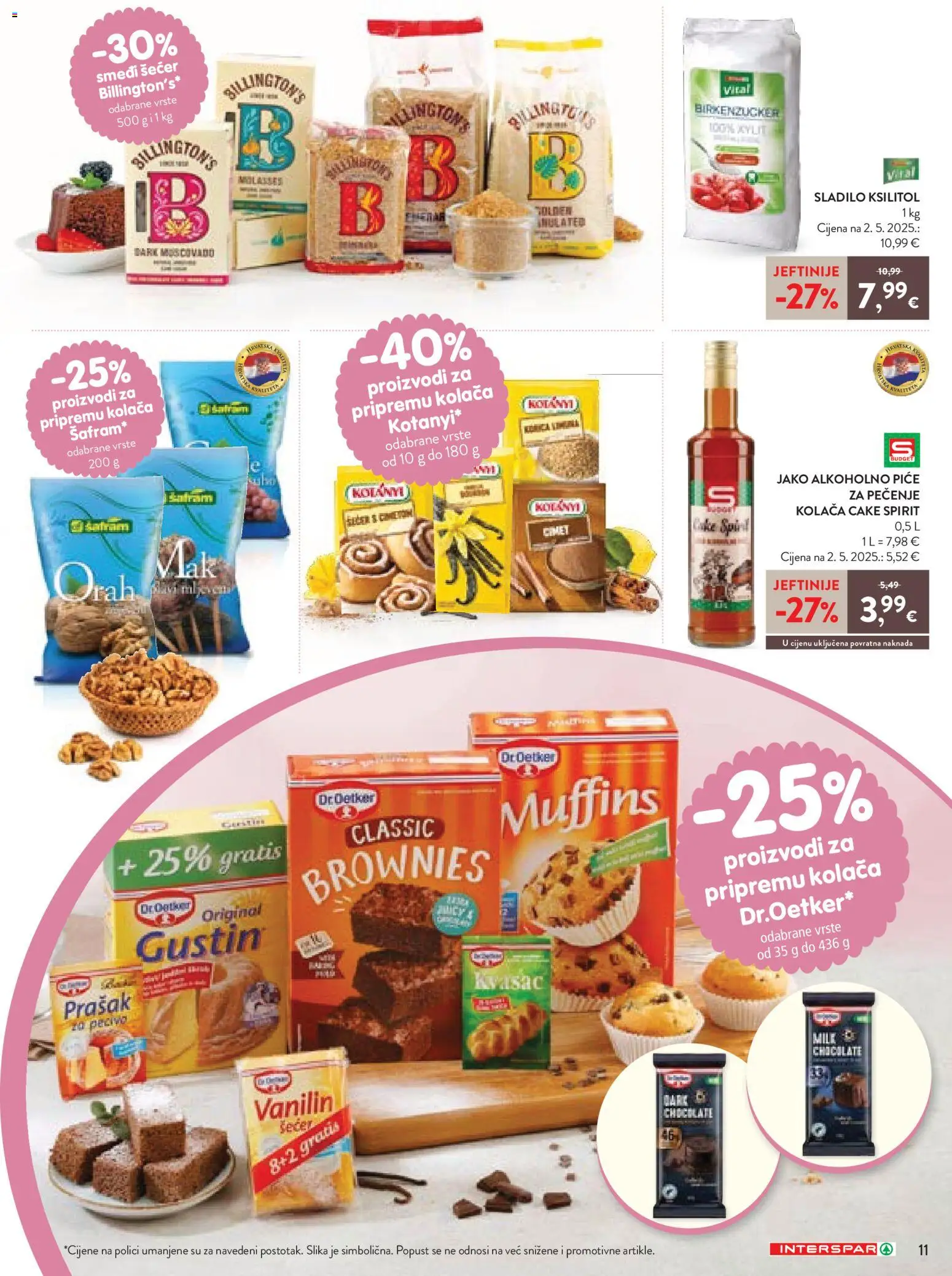 Interspar katalog | vrijedi od 12.03.2026 | Stranica: 11 | Proizvodi: Smeđi šećer, Šećer, Kvasac, Orah