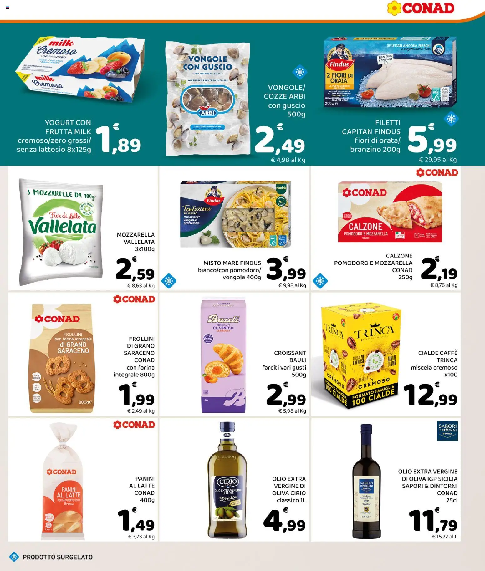 Volantino Conad del 18.02.2026 | Pagina: 3 | Prodotti: Olive, Farina, Olio extra vergine, Croissant