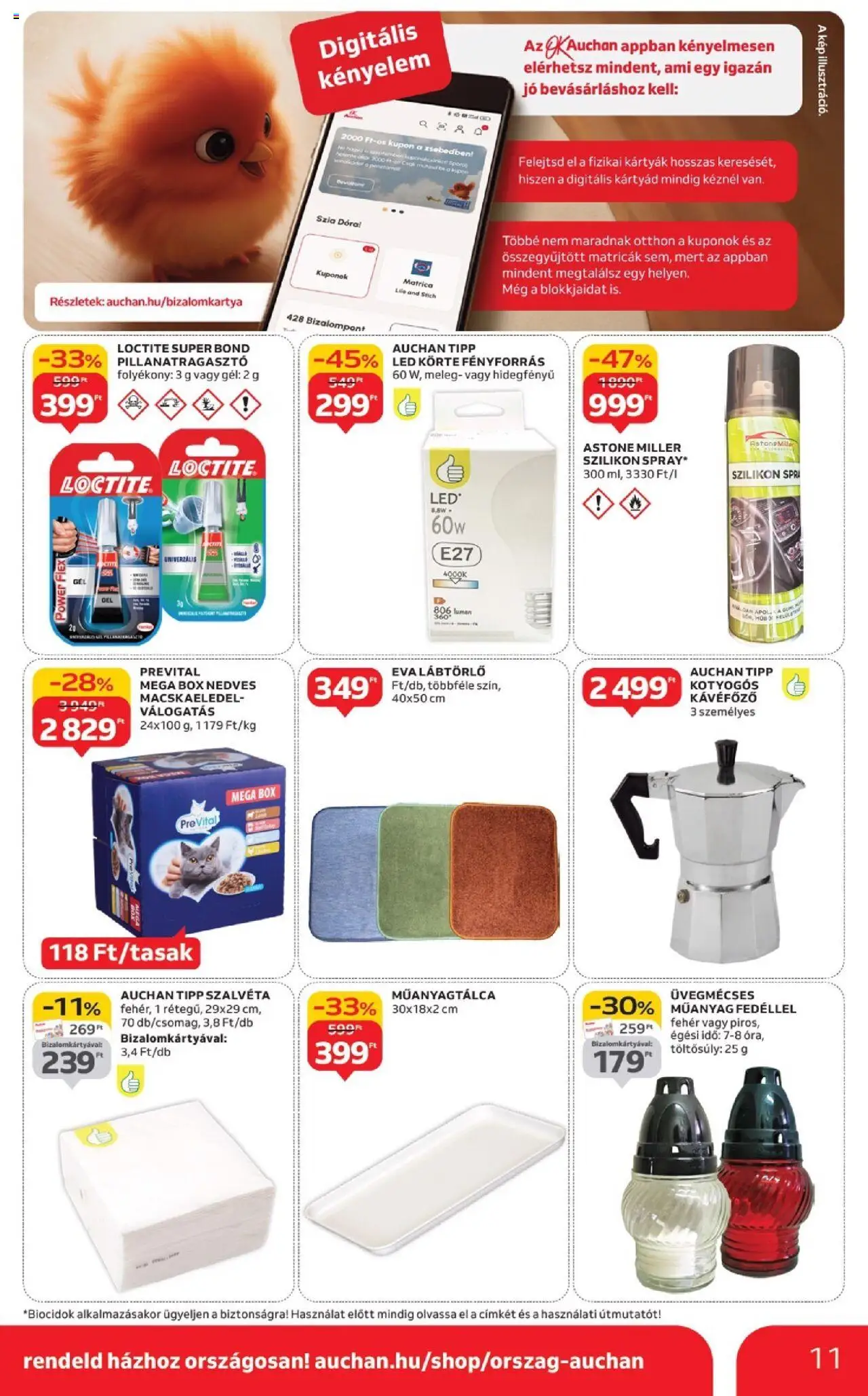 Auchan akciós ujság - amely érvényes a következő dátumtól: 18.09.2025 | Oldal: 11 | Termékek: Körte, Macskaeledel, Kávéfőző, Lábtörlő