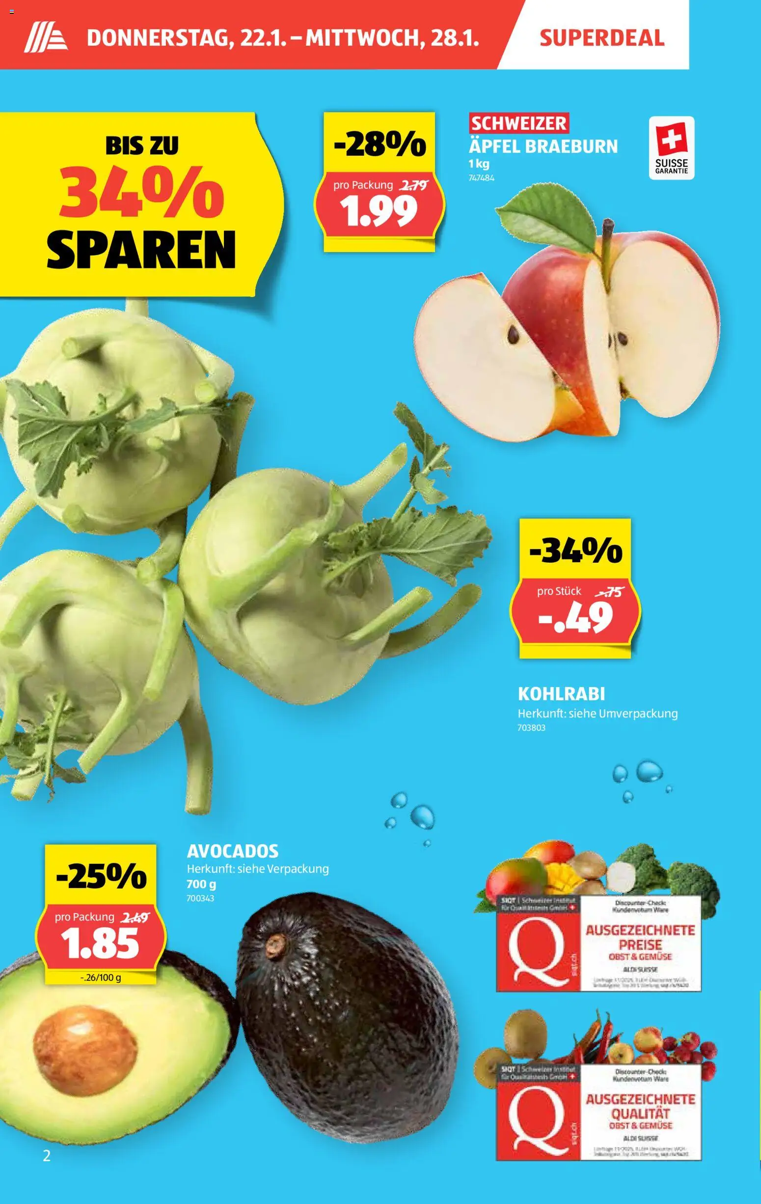 Aldi Aktionen – gültig ab 22.01.2026 | Seite: 3 | Produkte: Äpfel, Gemüse