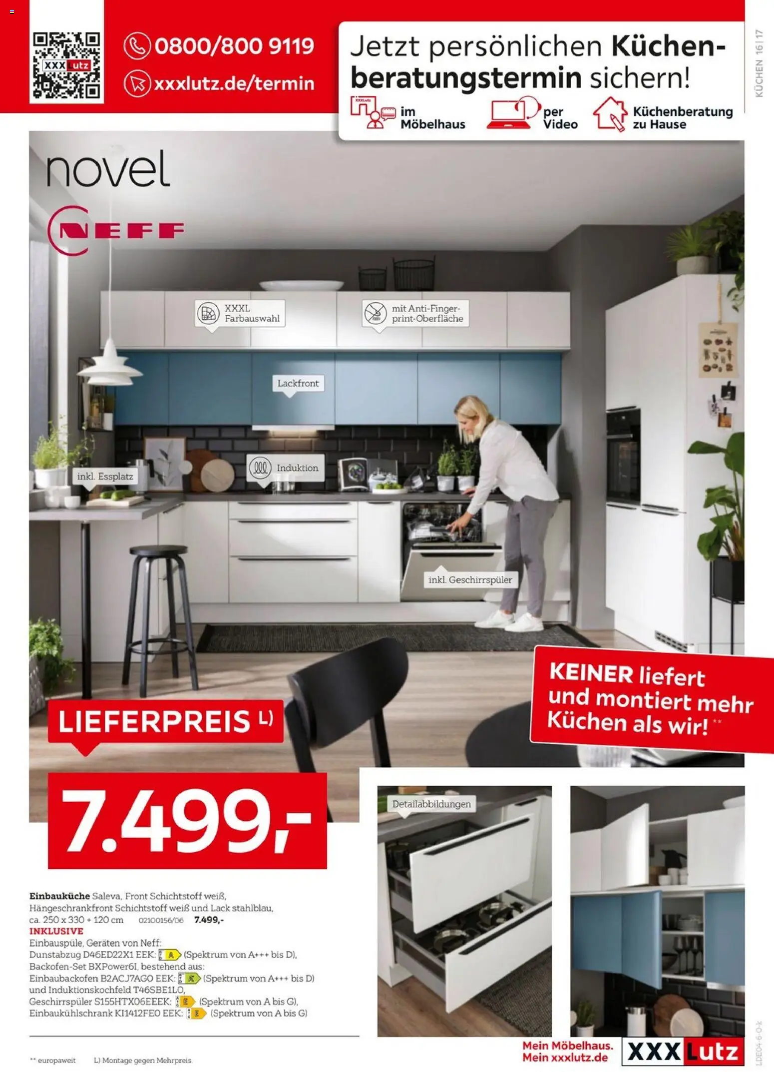 XXXLutz Nr. 1 bei Küchen – gültig ab 11.04.2026 | Seite: 17 | Produkte: Geschirrspüler, Einbauküche, Kuchen, Video