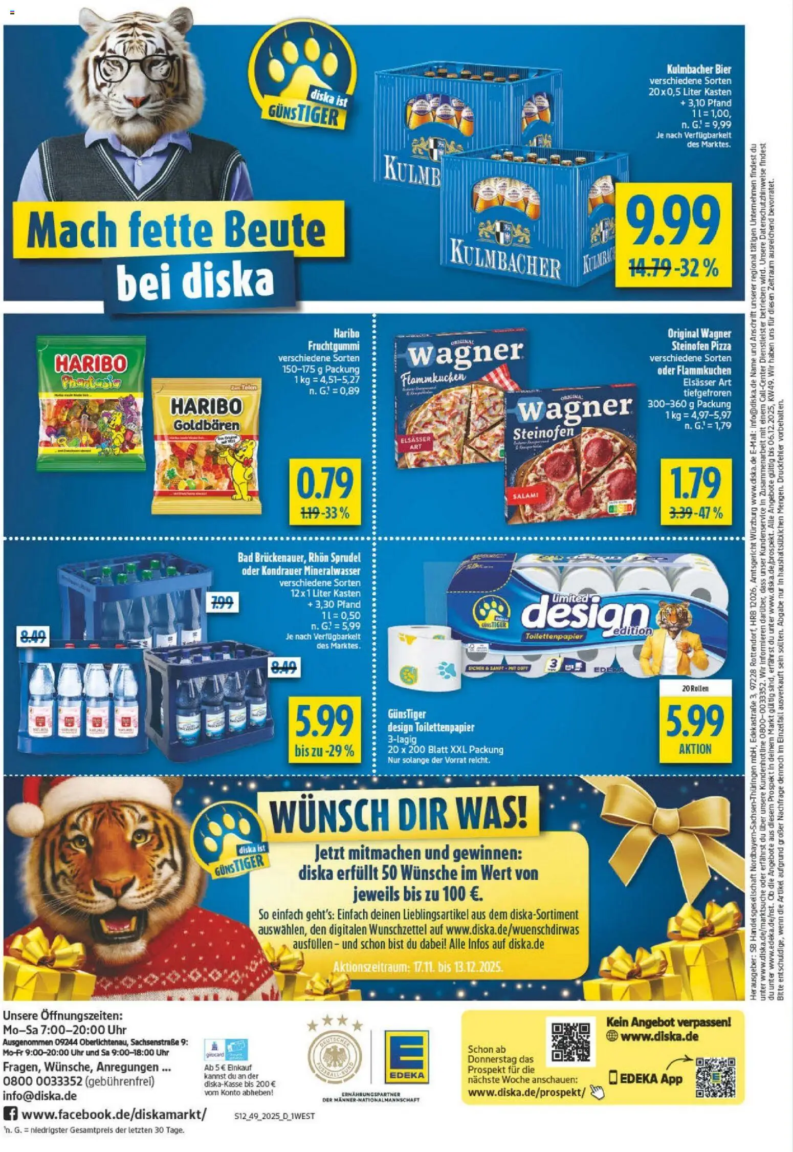 Diska - Diska Angebote Bayern KW49 – gültig ab 01.12.2025 | Seite: 12 | Produkte: Haribo, Bad, Pizza, Uhr