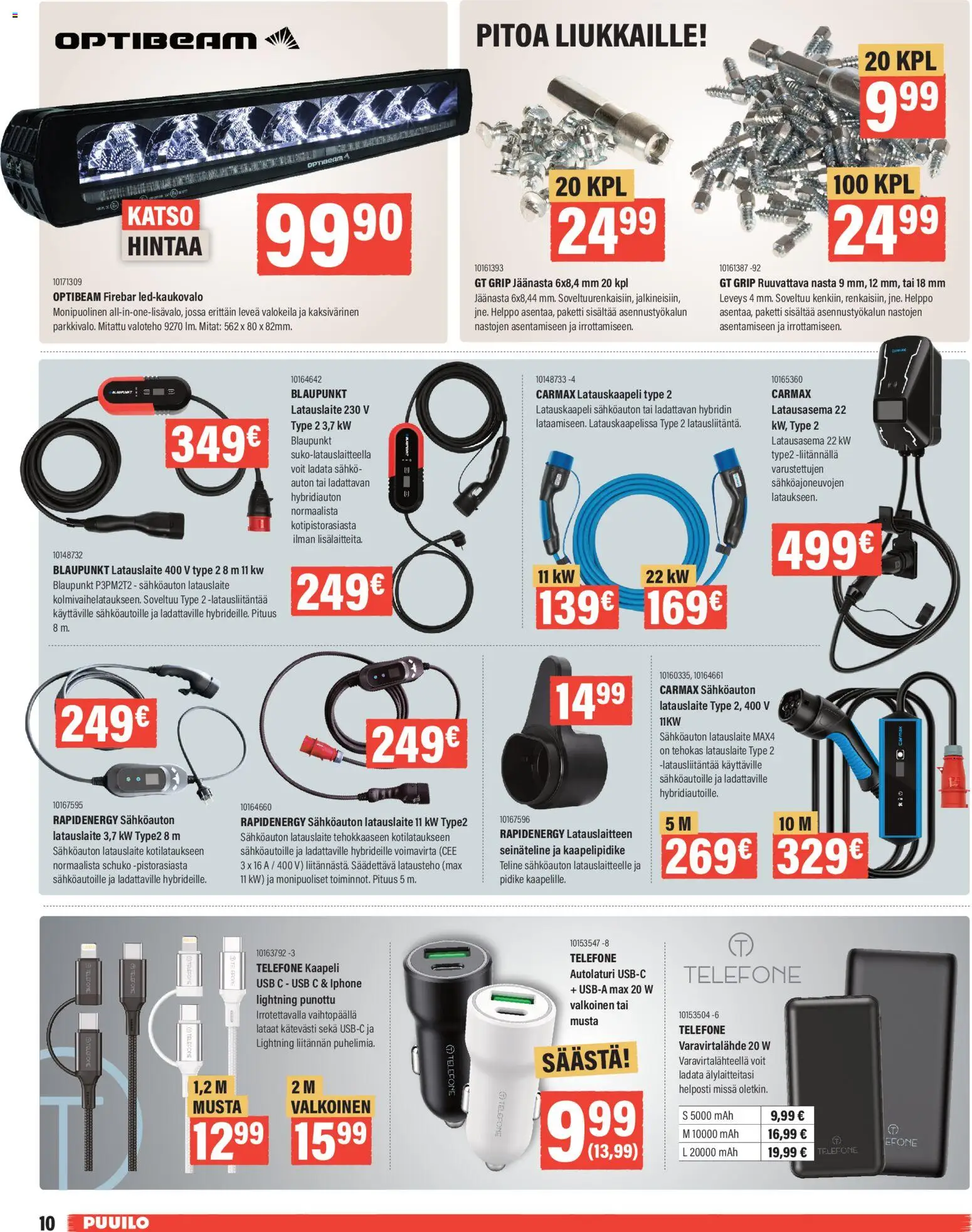 Puuilo tarjoukset – voimassa 26.01.2026 alkaen | Sivu: 10 | Tuotteet: USB, Varavirtalähde, Autolaturi, Kaapeli