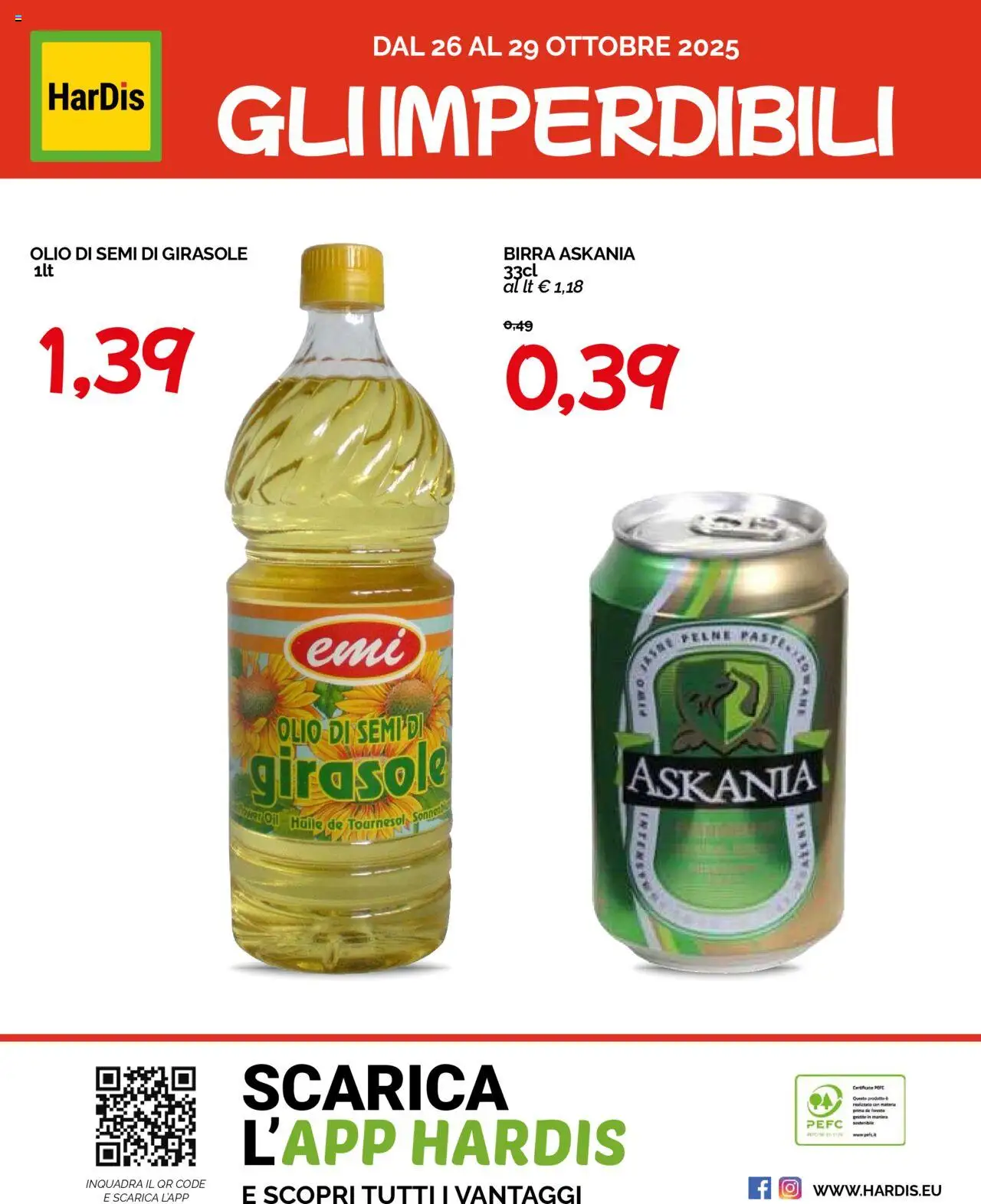 Volantino HarDis del 20.10.2025 | Pagina: 16 | Prodotti: Birra, Olio, Olio di semi di girasole