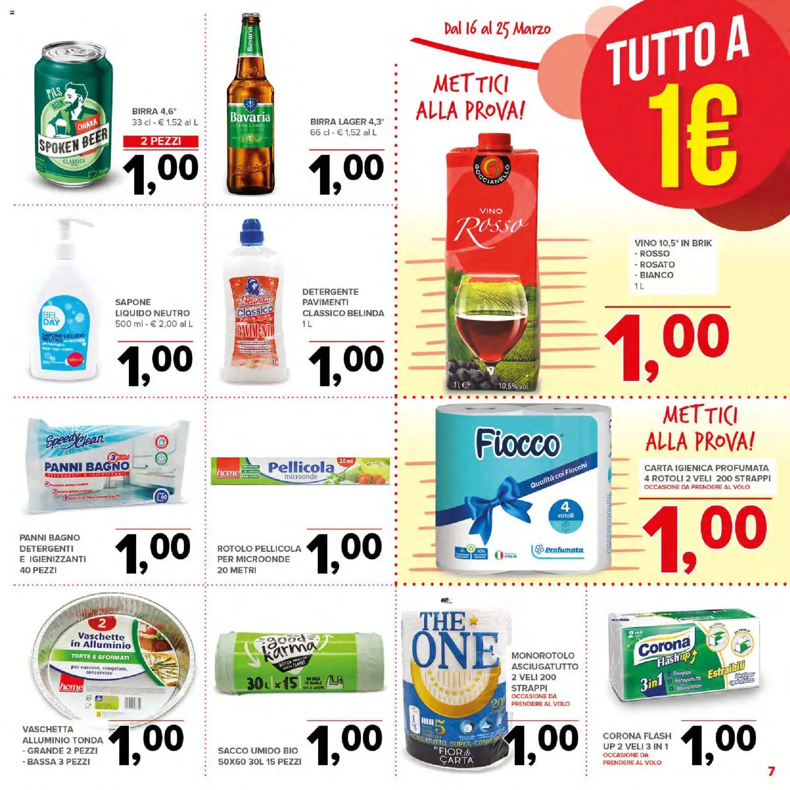 Volantino Todis del 16.03.2026 | Pagina: 7 | Prodotti: Carta igienica, Detergente, Asciugatutto, Bagno