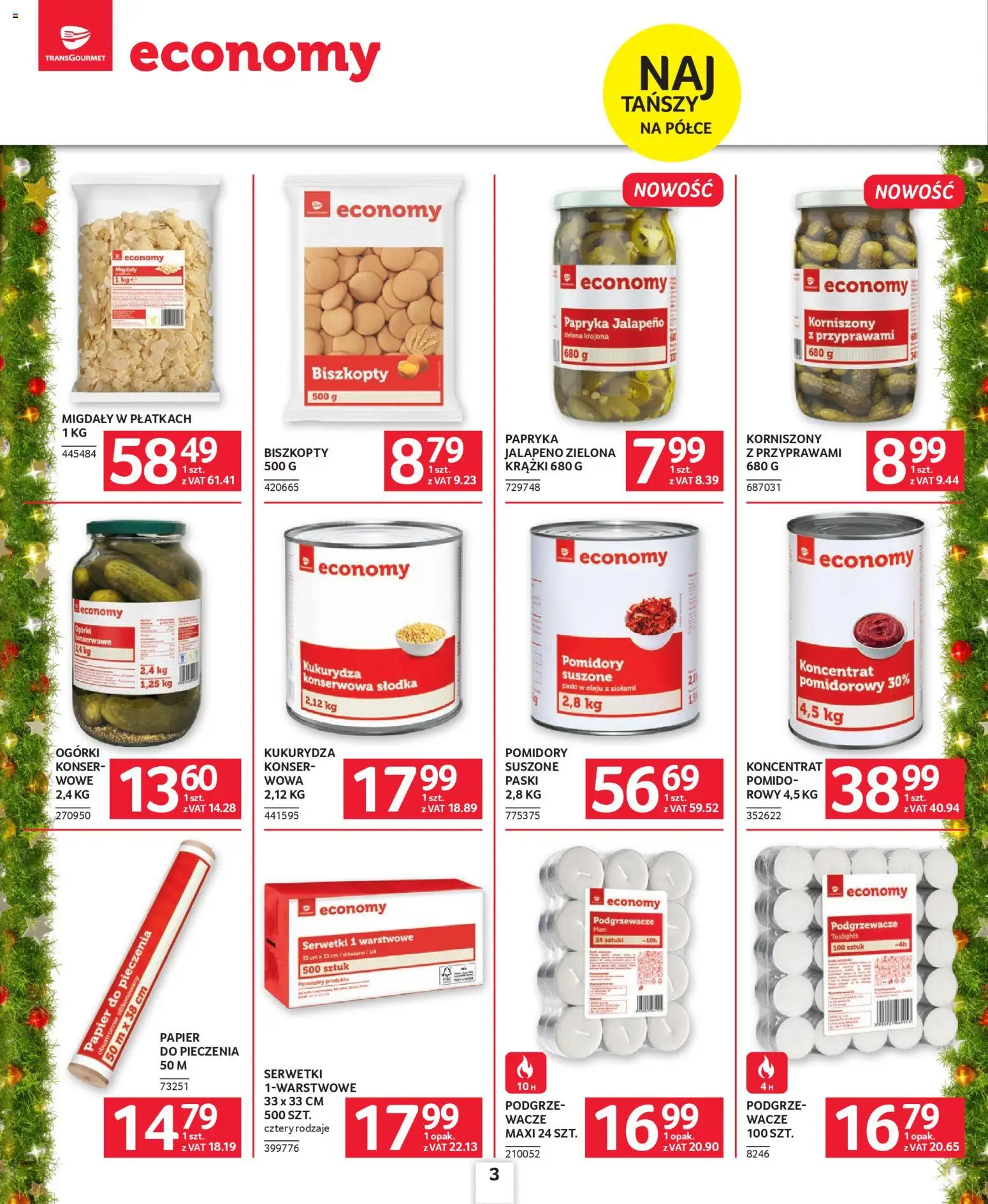 Selgros cash&carry Gazetka - Oferta dla gastronomii od 18.12.2025 | Strona: 3 | Produkty: Papryka jalapeno, Kukurydza, Papryka, Migdały w płatkach