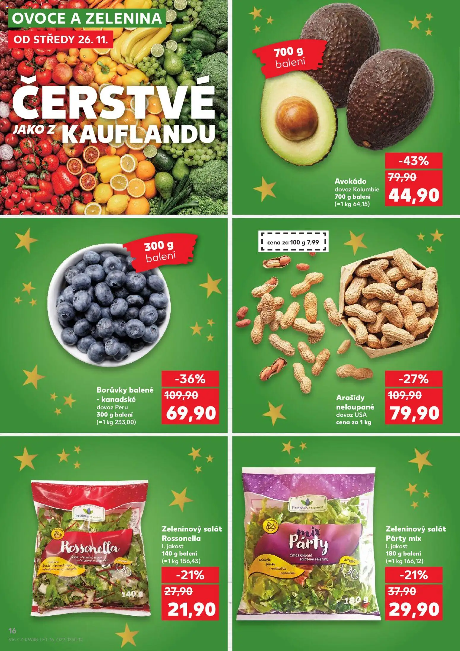 Kaufland leták - Chomutov od 26.11.2025 | Strana: 16 | Produkty: Ovoce a zelenina, Borůvky, Party mix, Avokádo