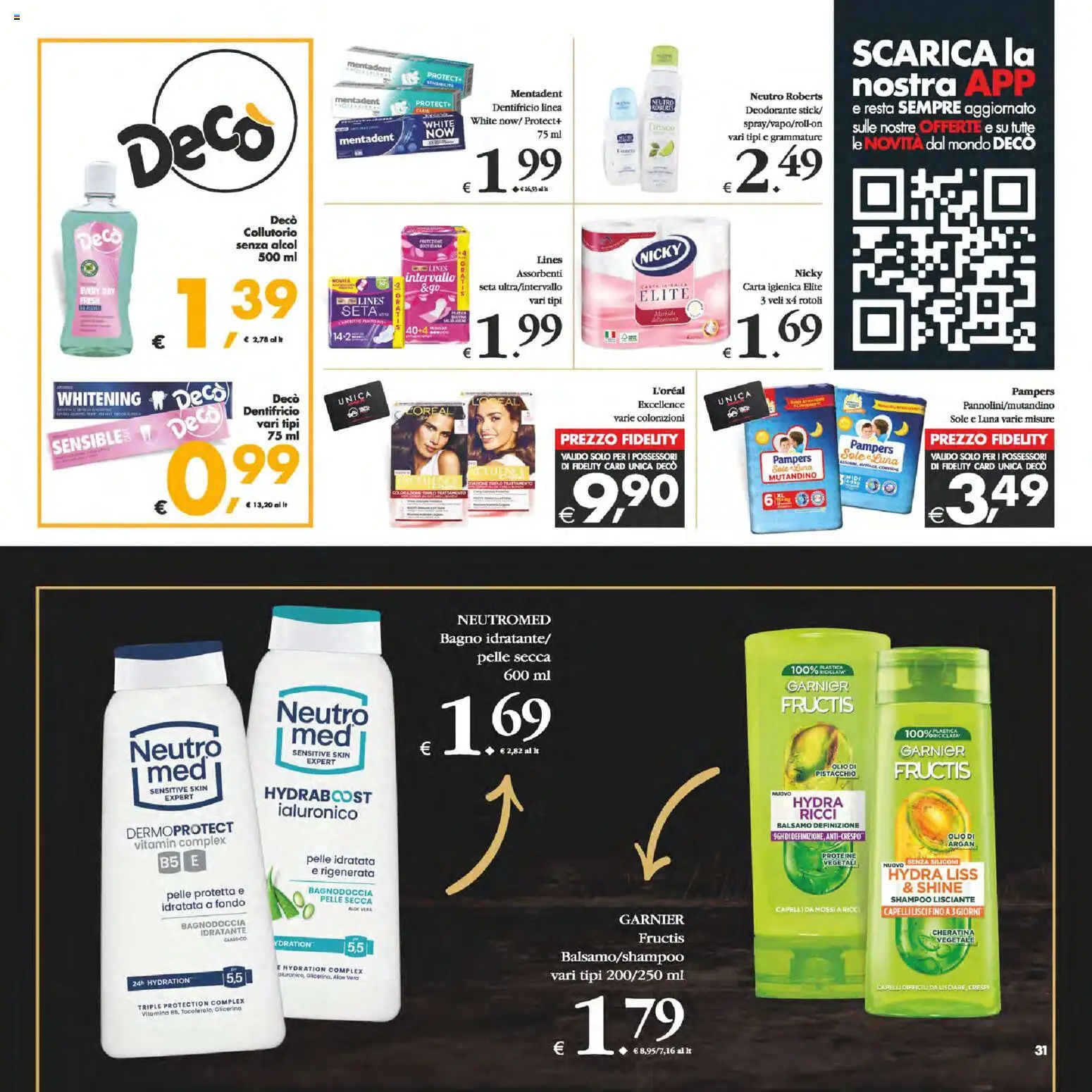 Volantino Decò del 23.01.2026 | Pagina: 31 | Prodotti: Carta igienica, Dentifricio, Collutorio, Aloe vera