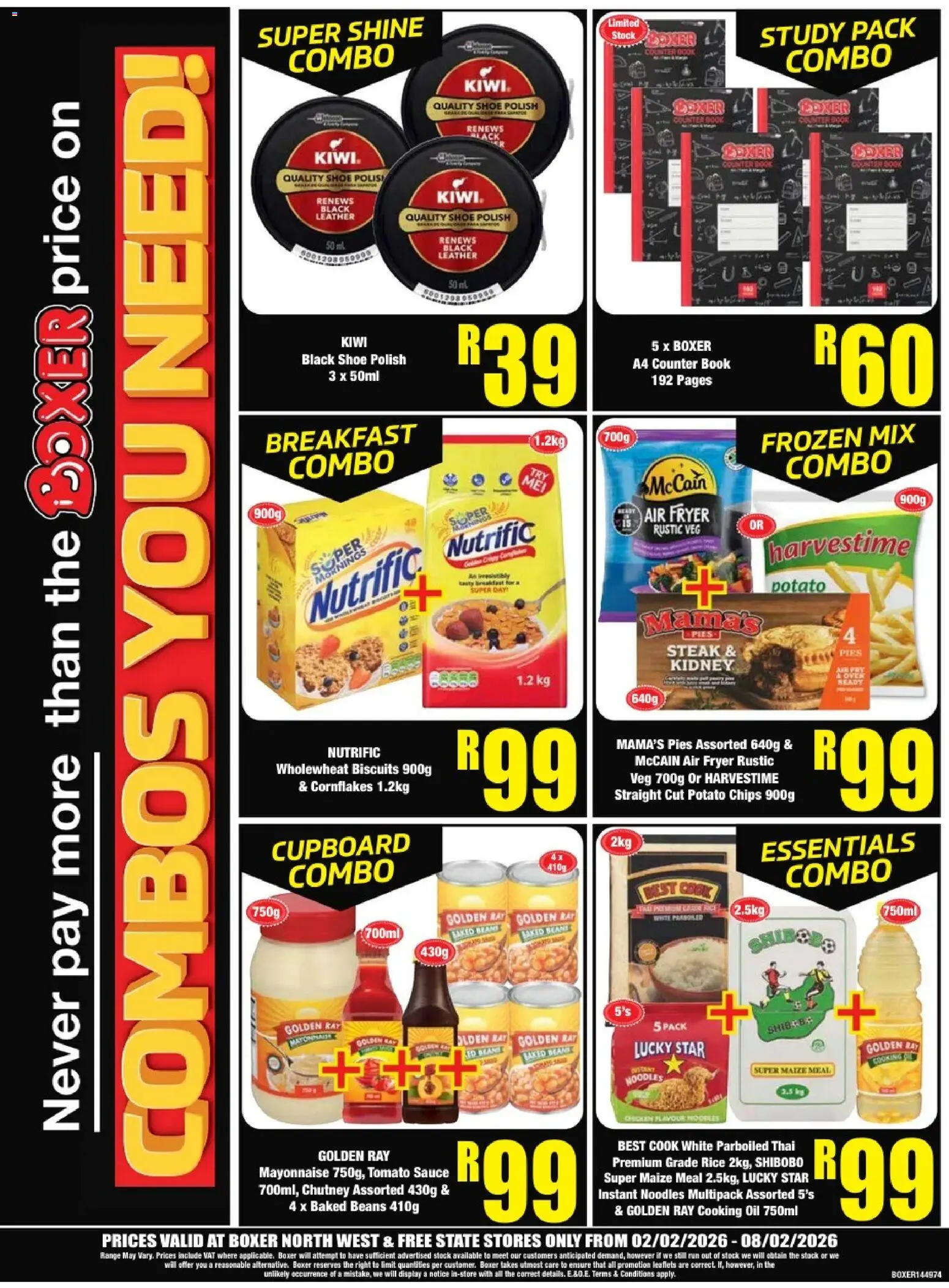 New Boxer catalogue – valid from 02.02.2026 | Page: 4 | Products: Rice, Chips, Stock, Sauce