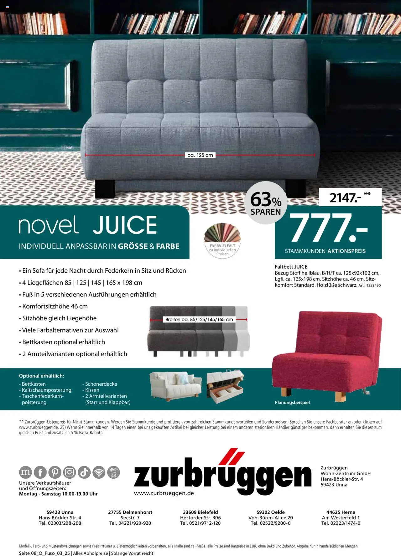 Zurbrüggen Schlafsofa Spezial – gültig ab 12.09.2025 | Seite: 8 | Produkte: Kissen, Sofa, Uhr